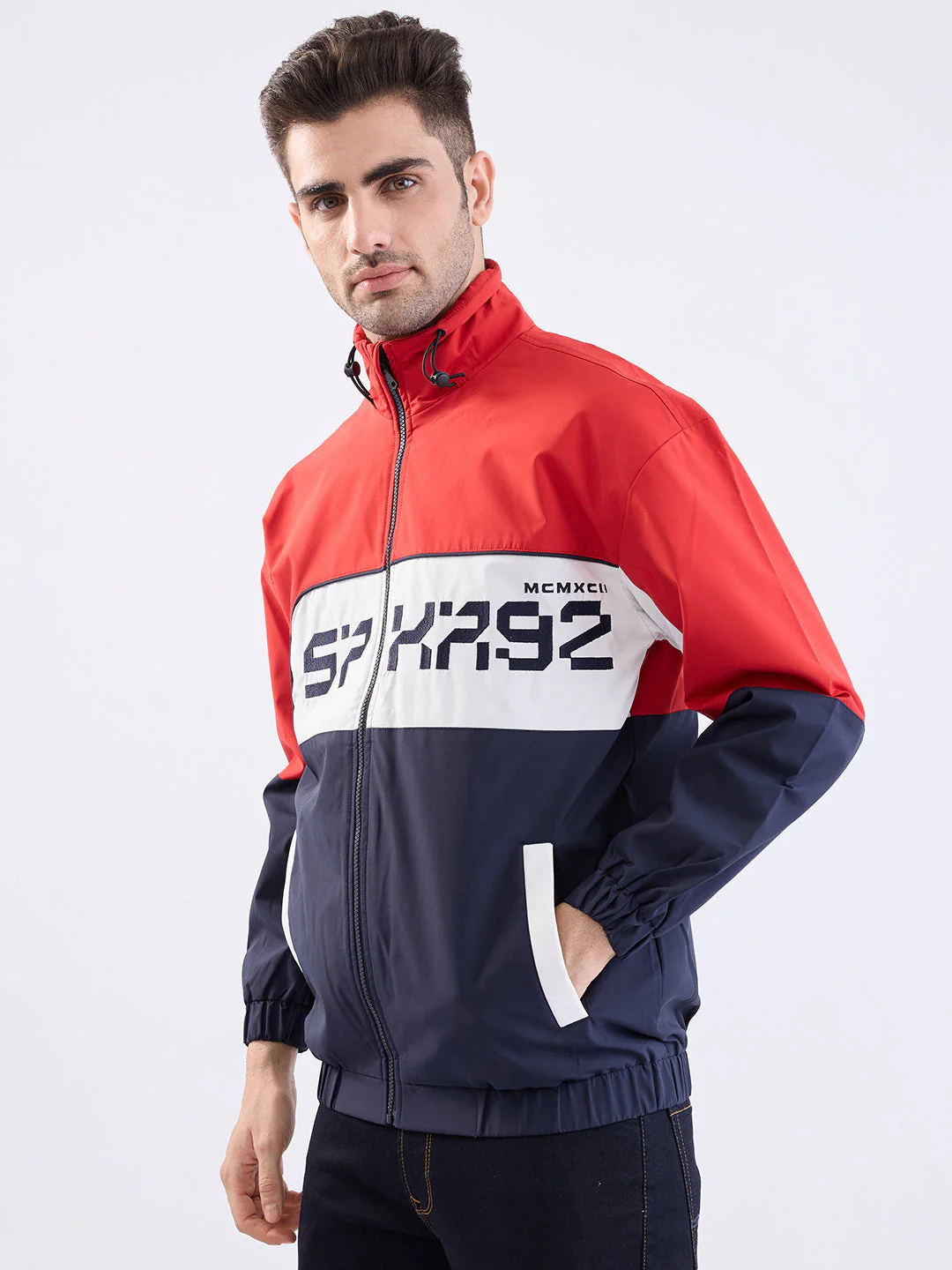 Men Jacket Red Straight Fit - Image 3