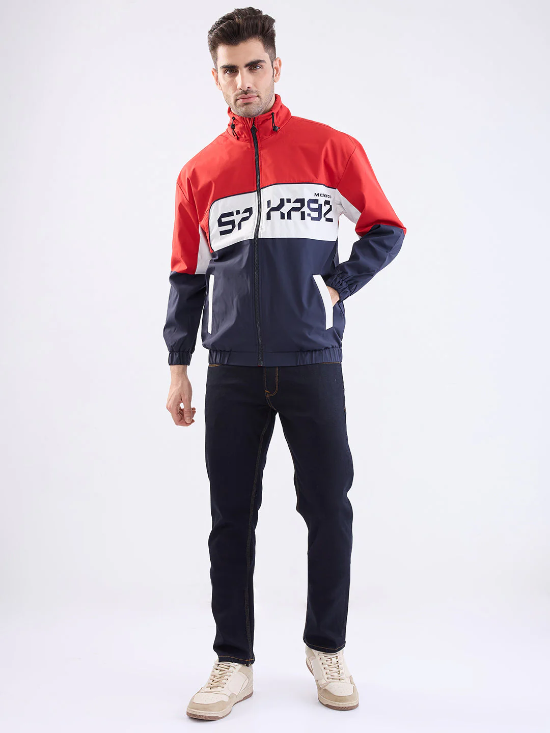 Men Jacket Red Straight Fit - Image 5