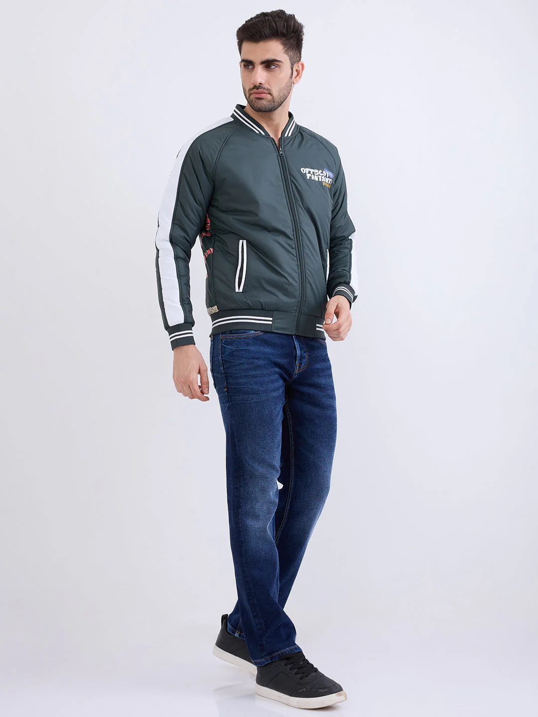 Men Jacket Green Straight Fit - Image 5