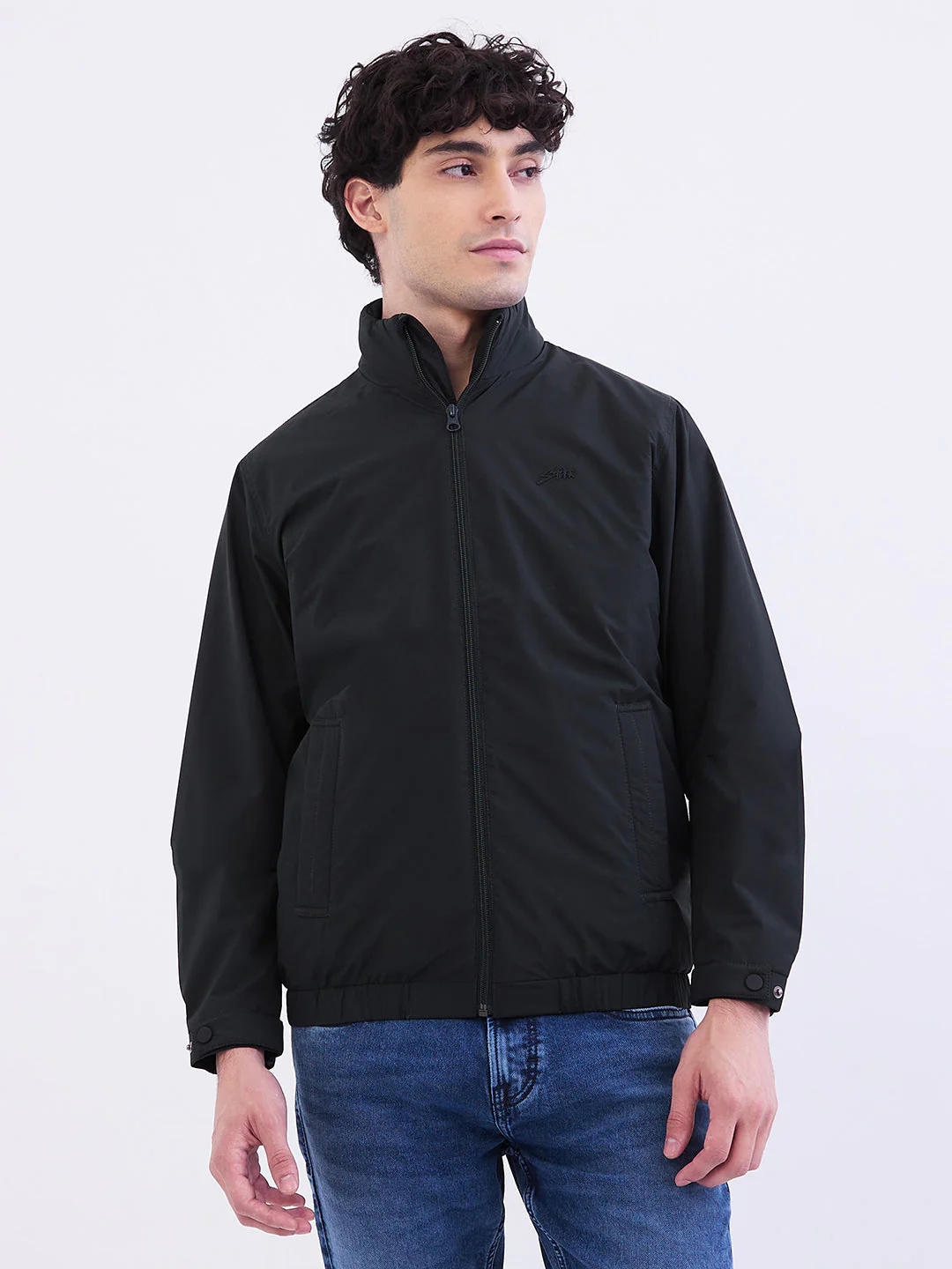 Men Jacket Green Straight Fit - Image 2