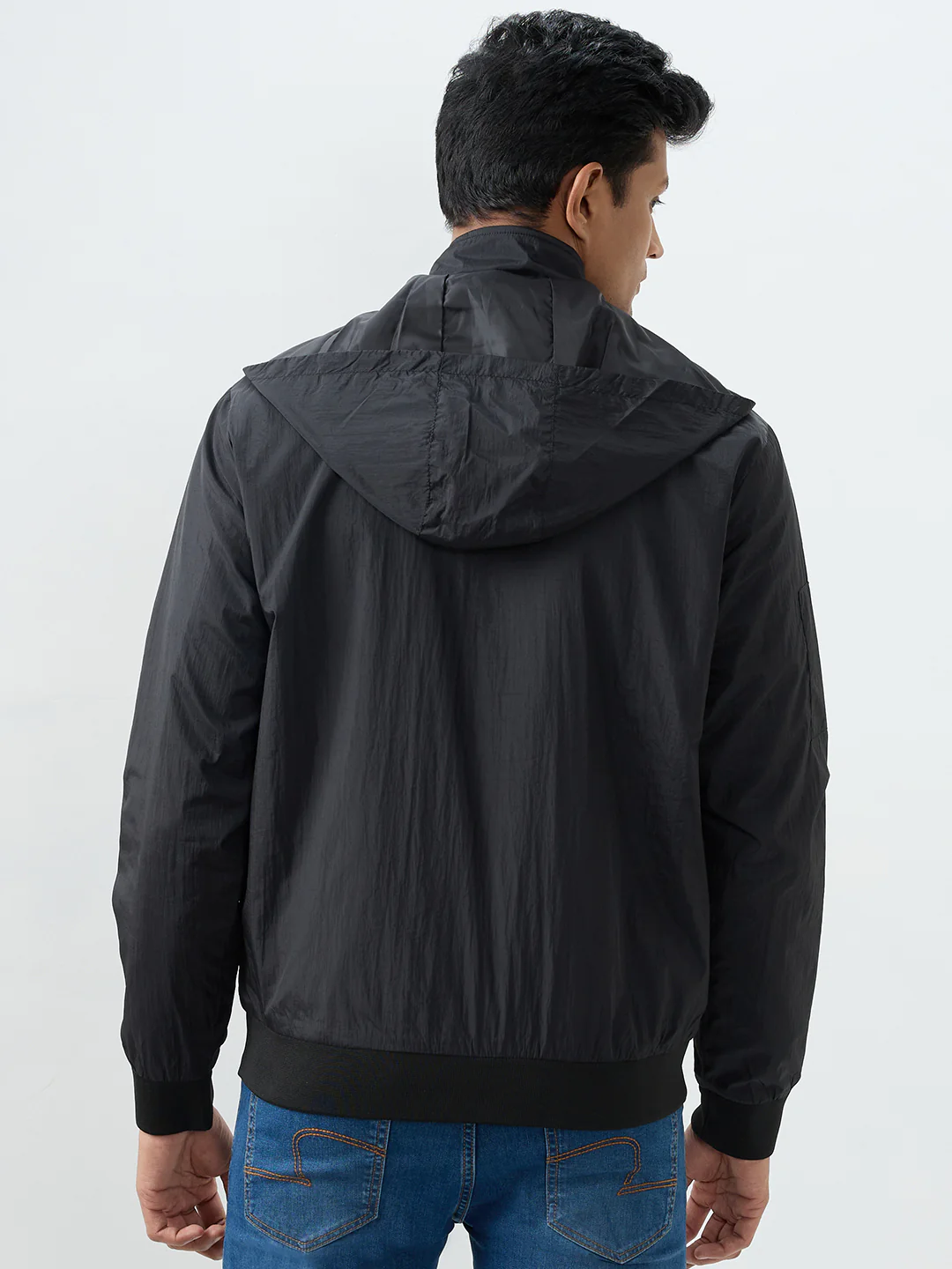 Men Jacket Black Straight Fit - Image 4