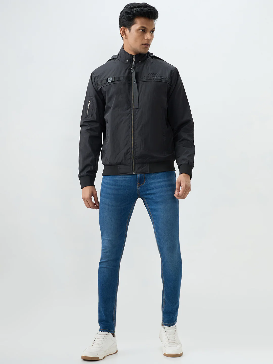 Men Jacket Black Straight Fit - Image 5
