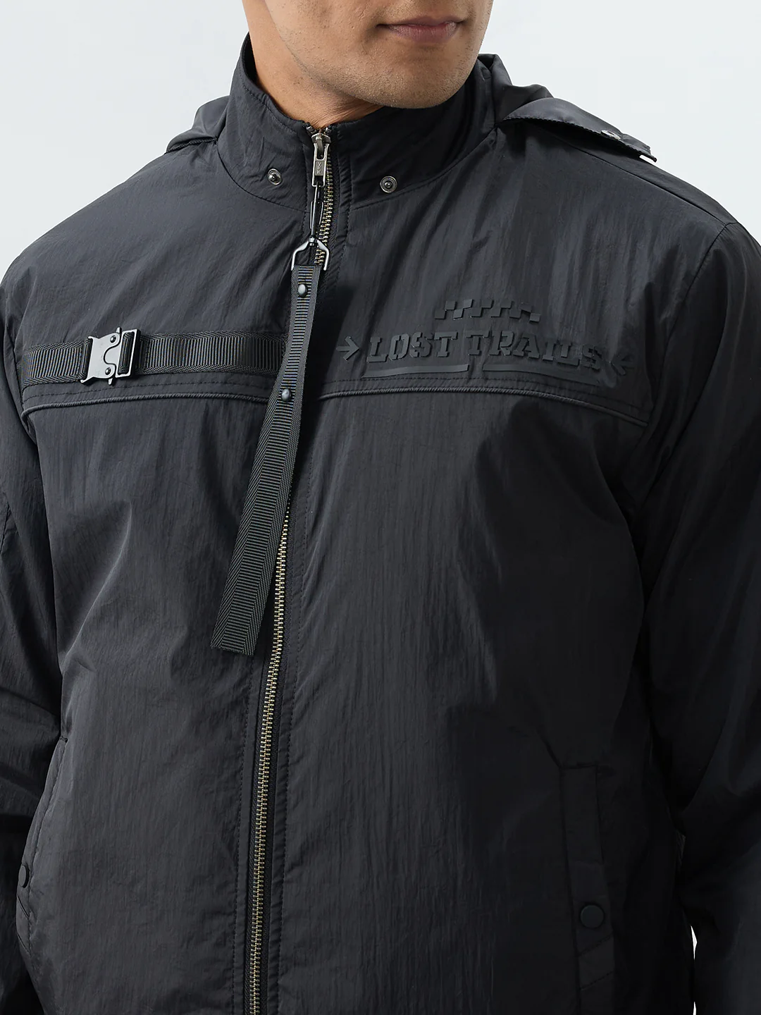 Men Jacket Black Straight Fit - Image 6