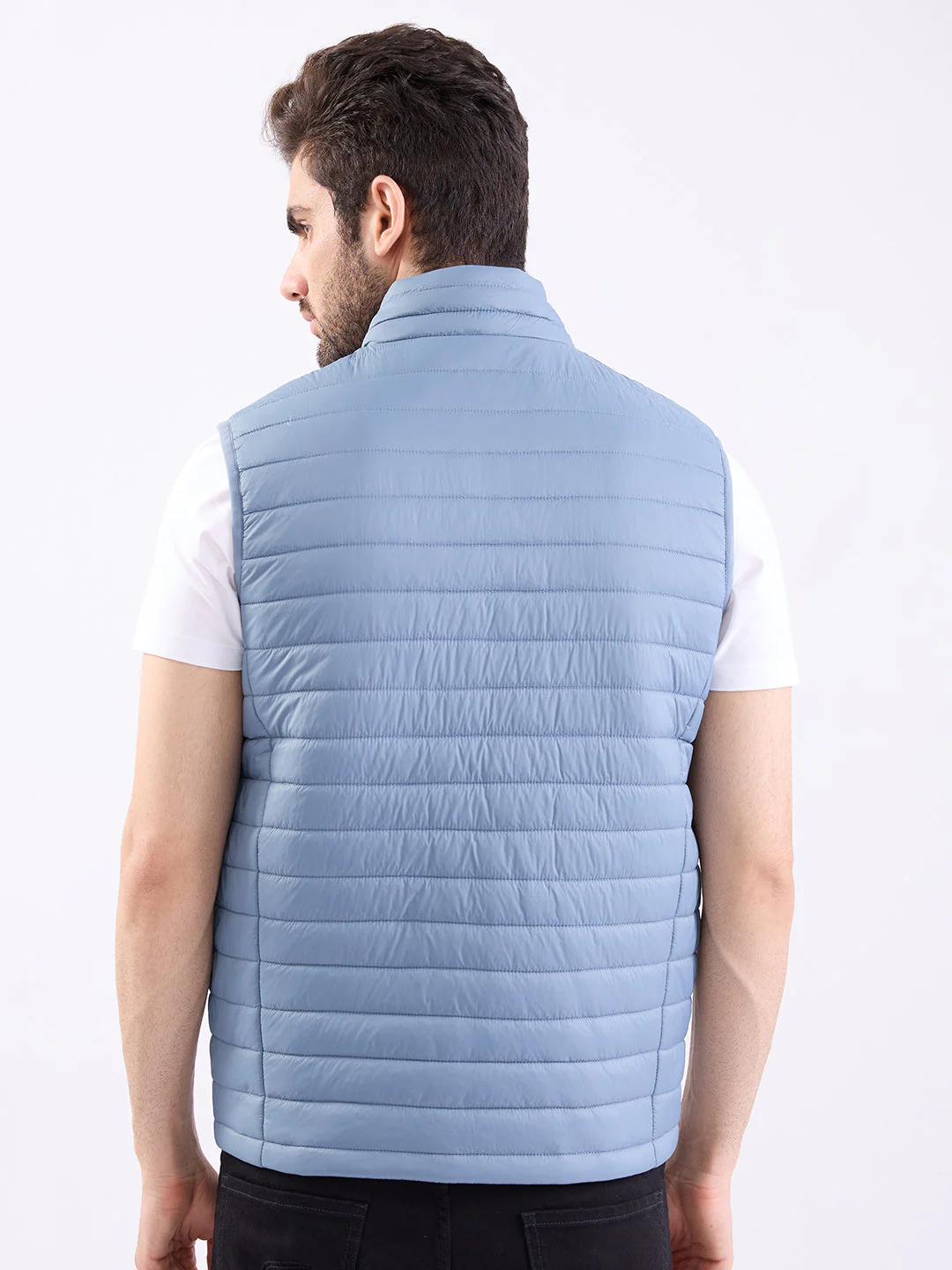 Men Jacket Grey Straight Fit - Image 4