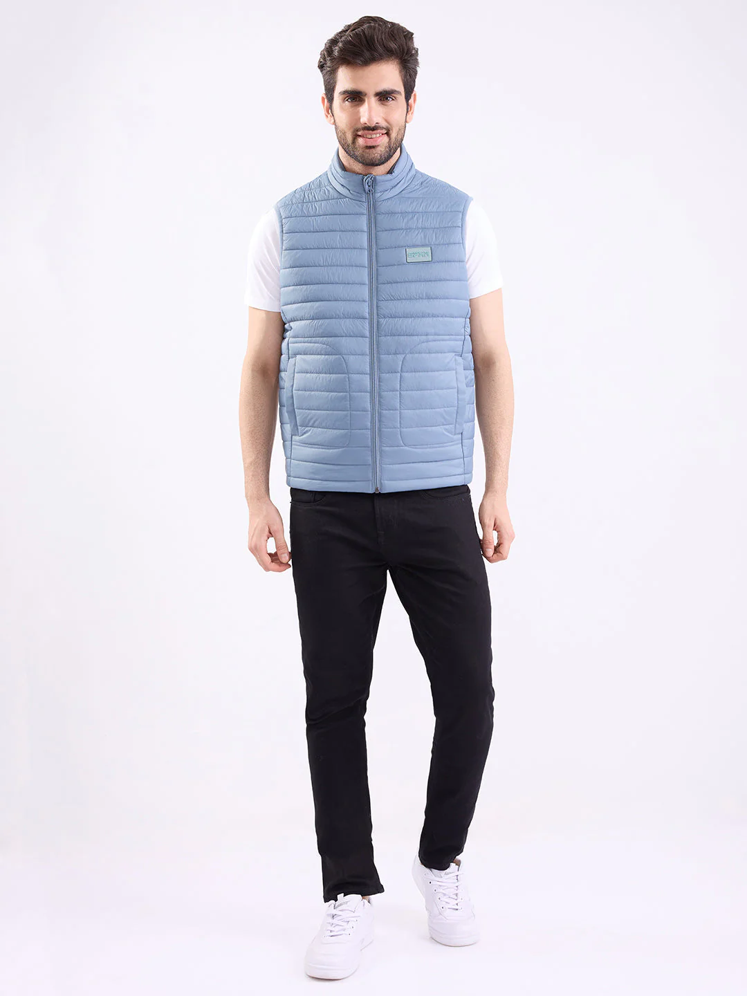 Men Jacket Grey Straight Fit - Image 5