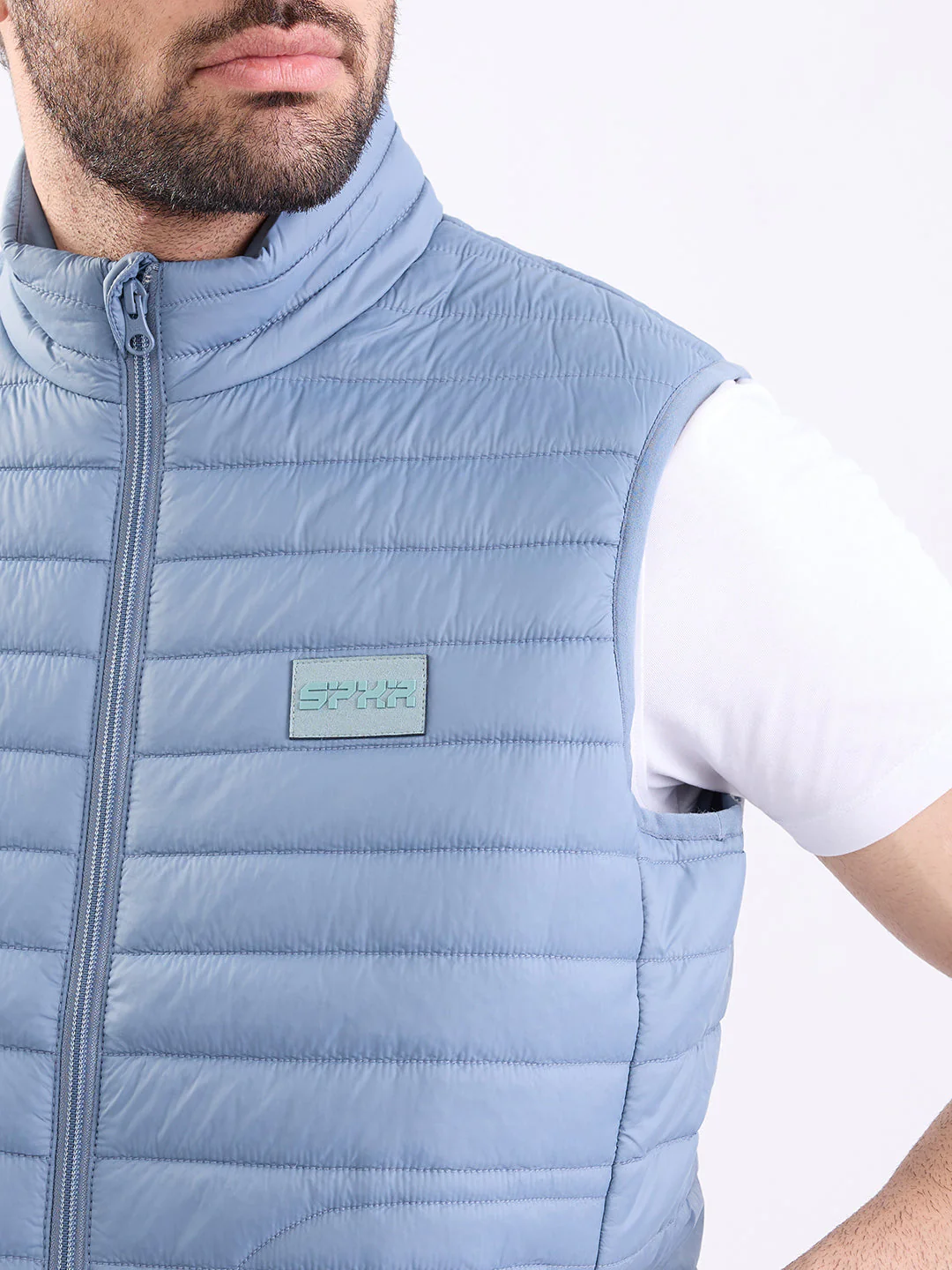 Men Jacket Grey Straight Fit - Image 6