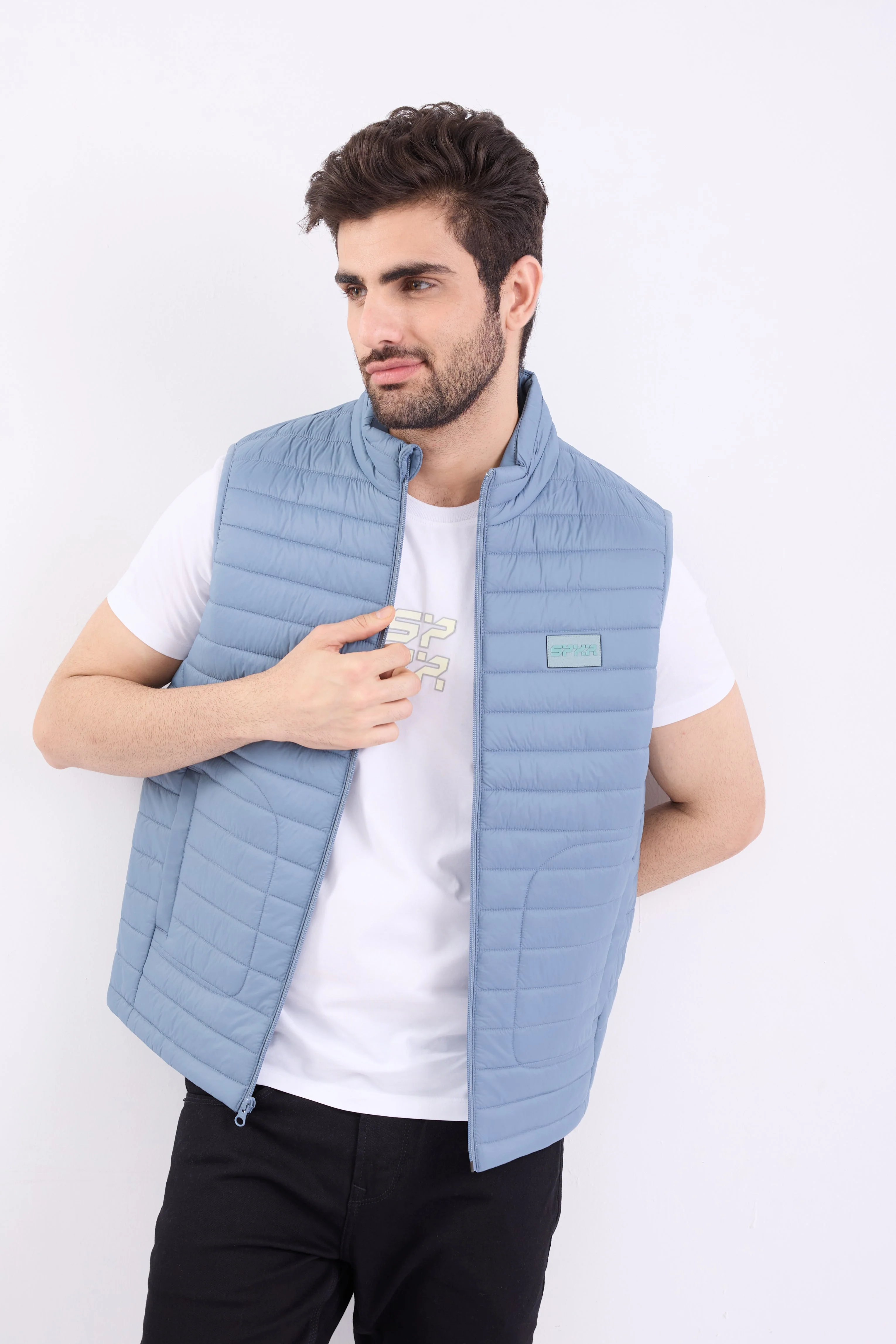 Men Jacket Grey Straight Fit - Image 7
