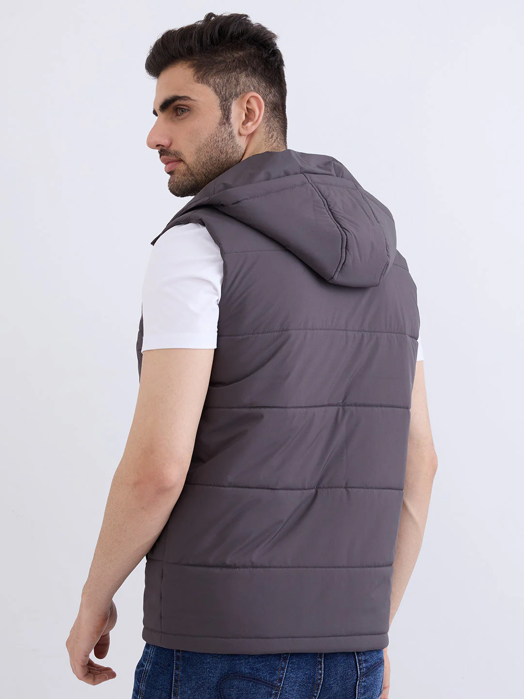 Men Jacket Grey Straight Fit - Image 4