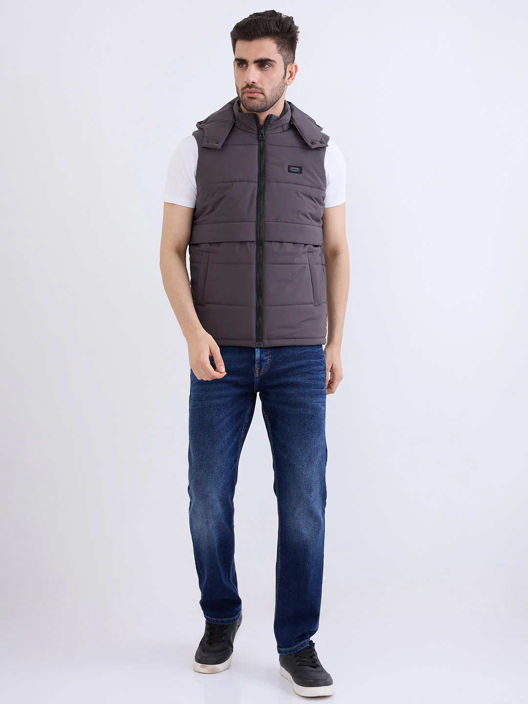 Men Jacket Grey Straight Fit - Image 5