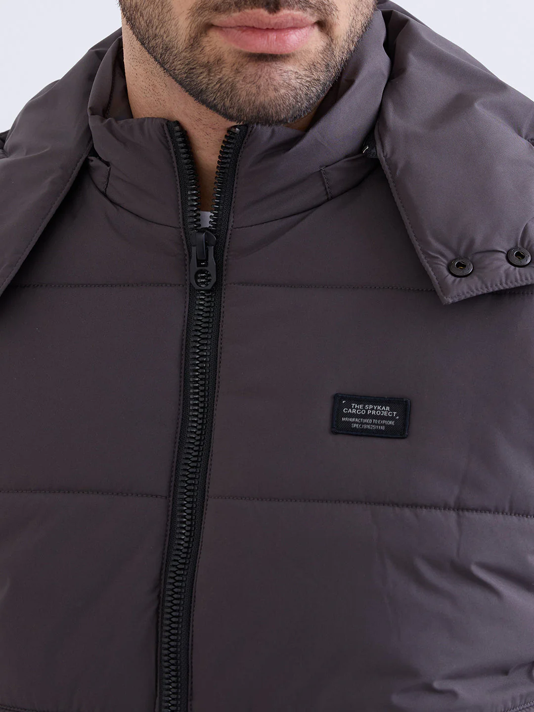 Men Jacket Grey Straight Fit - Image 6