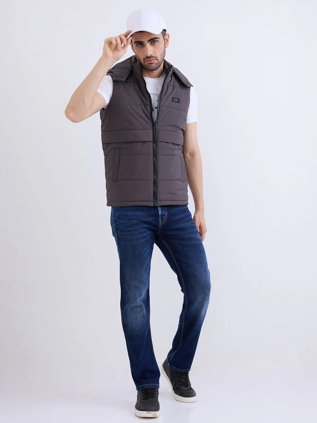 Men Jacket Grey Straight Fit - Image 7