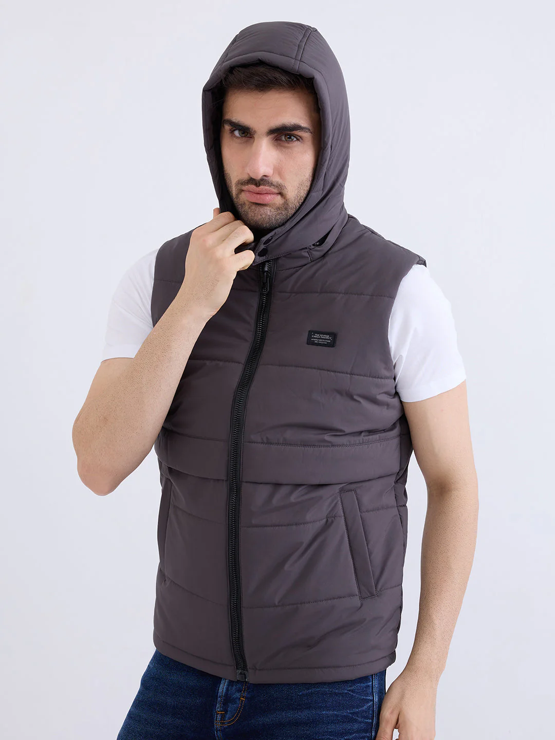 Men Jacket Grey Straight Fit - Image 9