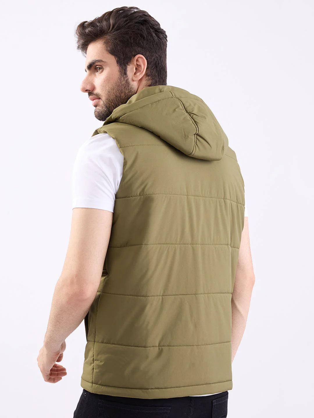 Men Jacket Green Straight Fit - Image 4