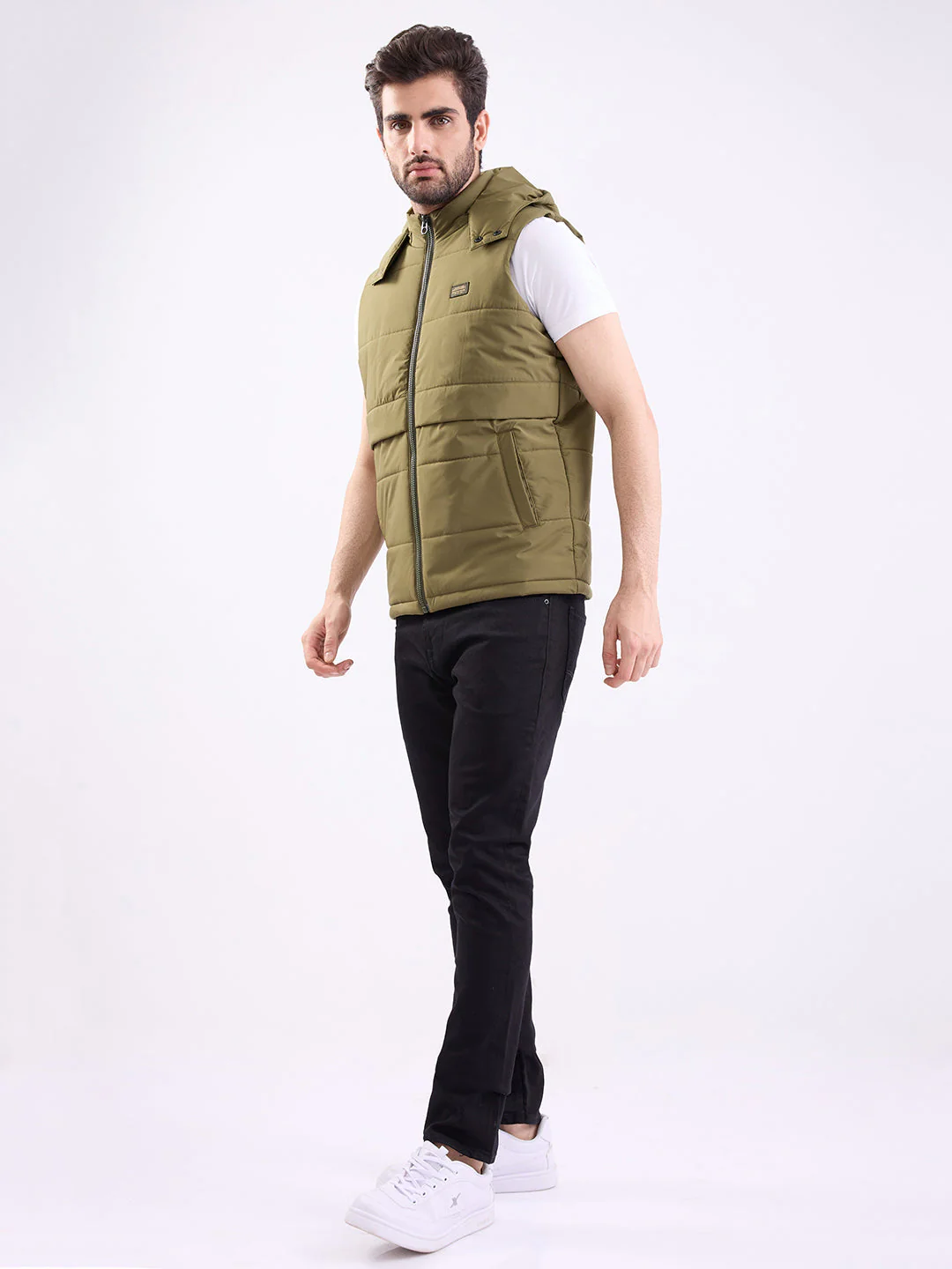 Men Jacket Green Straight Fit - Image 5