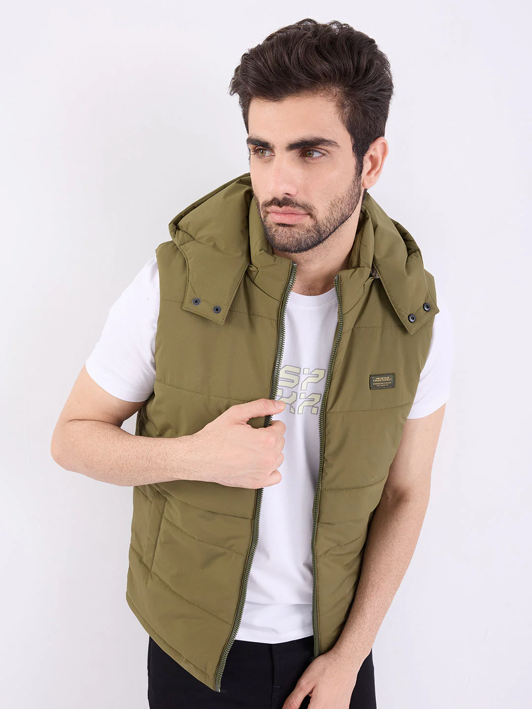 Men Jacket Green Straight Fit - Image 7