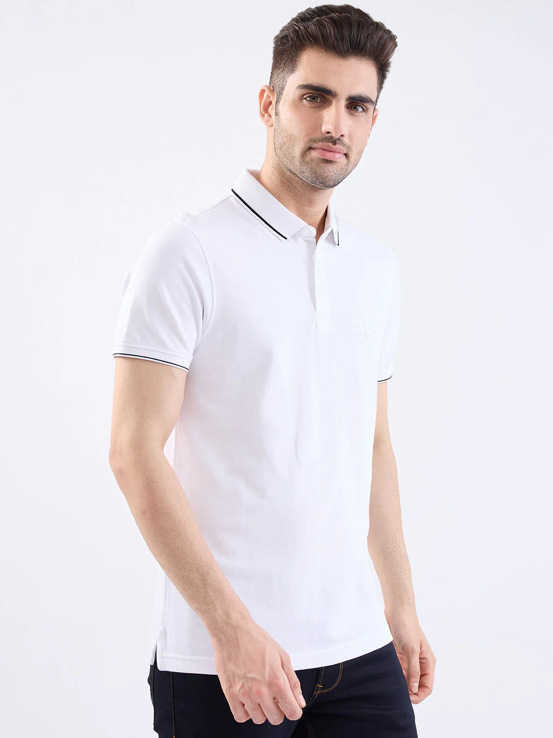 Men T-Shirt White Slim Fit