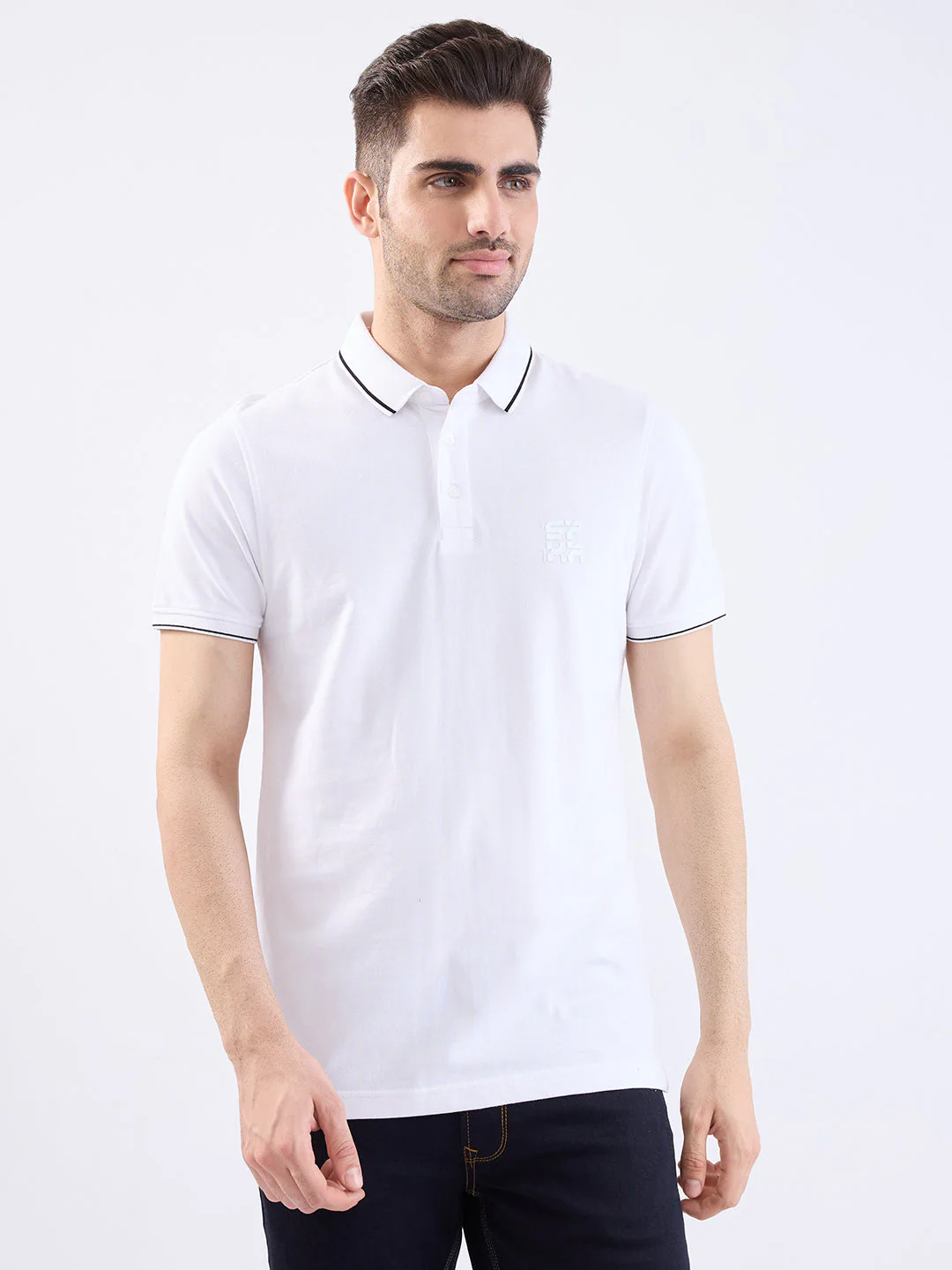 Men T-Shirt White Slim Fit - Image 2