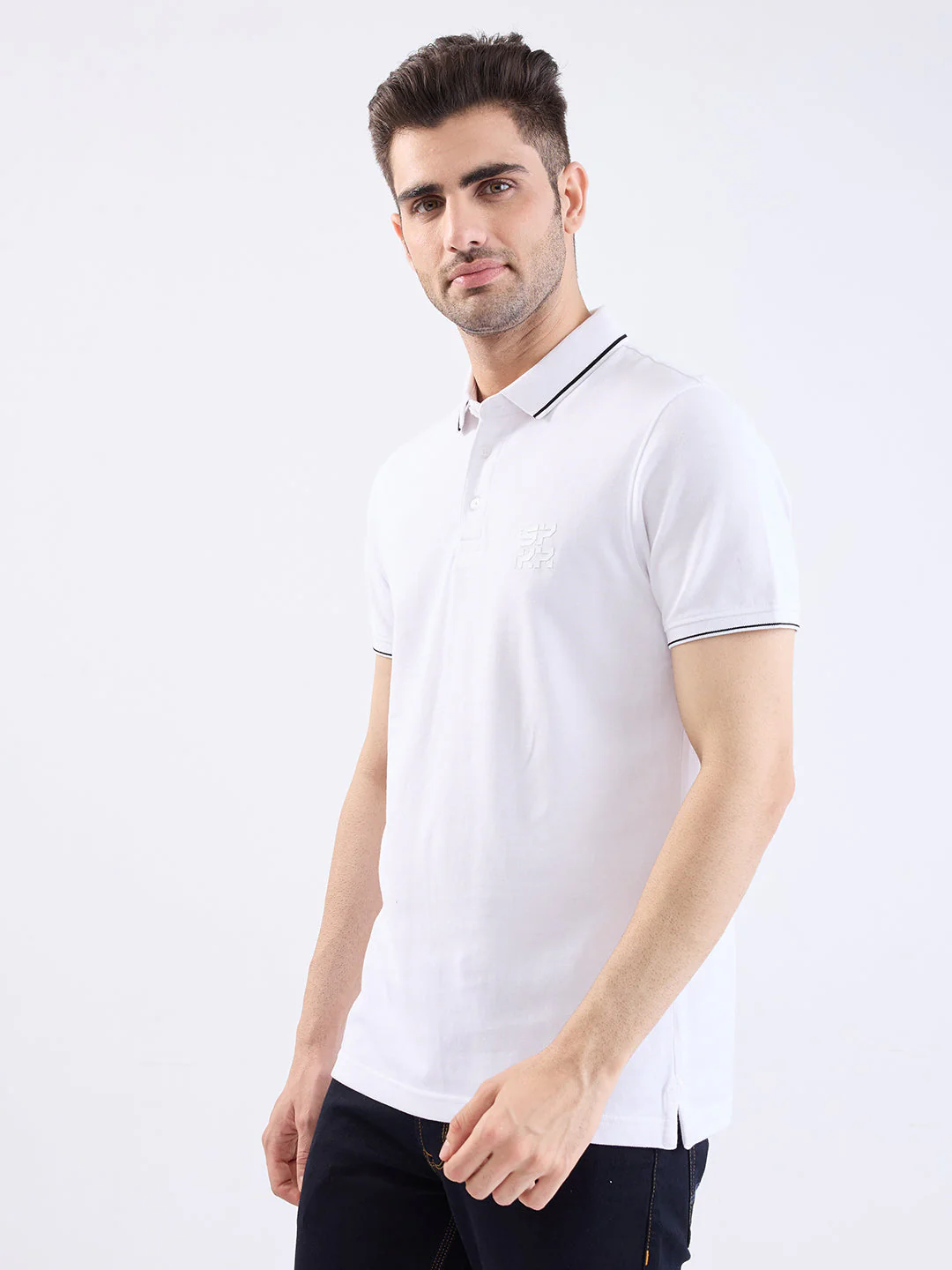 Men T-Shirt White Slim Fit - Image 3