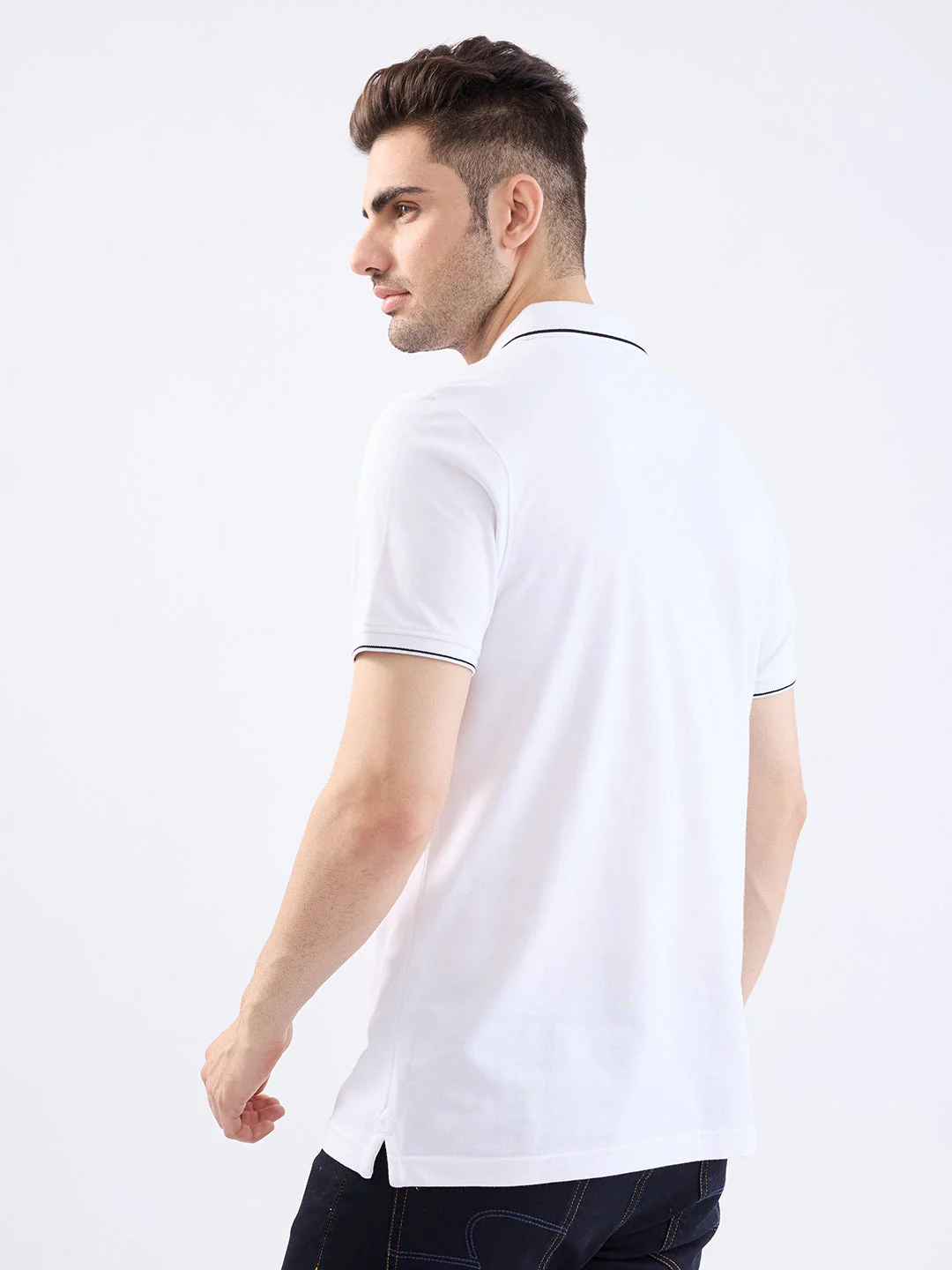 Men T-Shirt White Slim Fit - Image 4