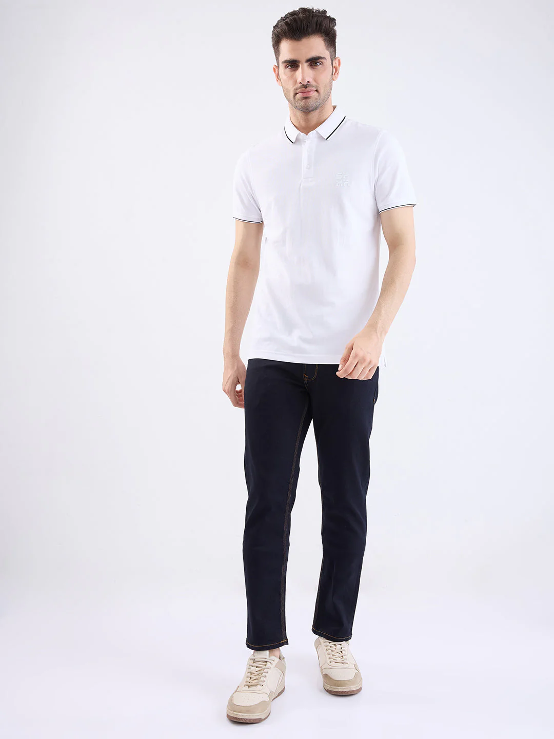 Men T-Shirt White Slim Fit - Image 5