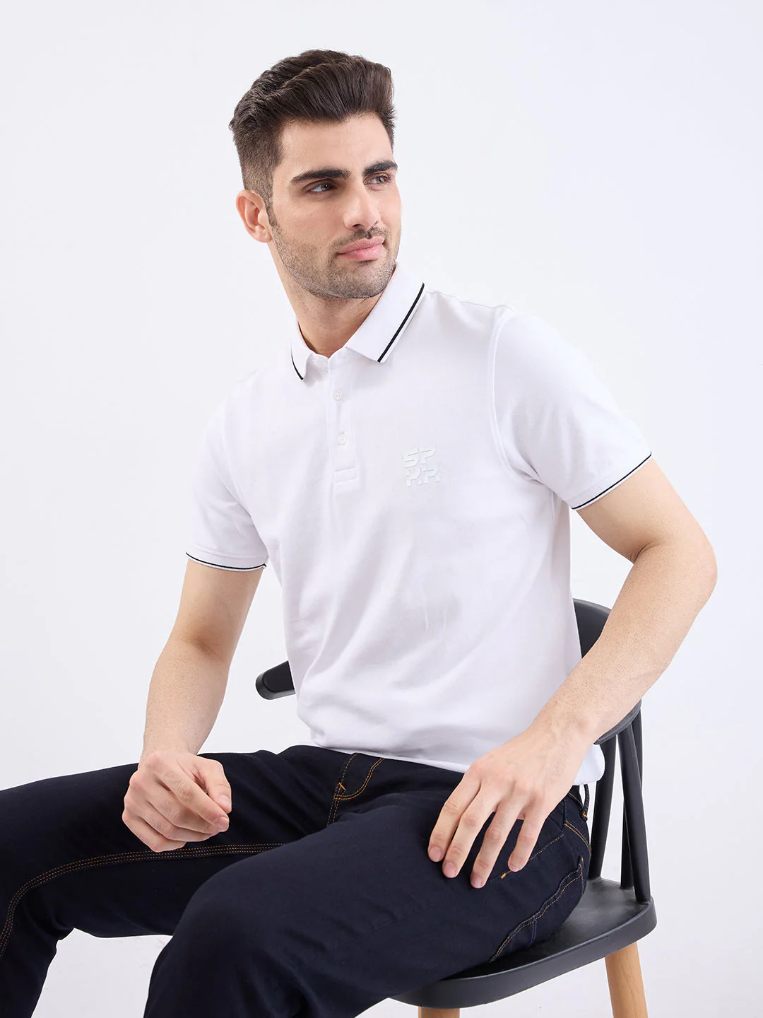Men T-Shirt White Slim Fit - Image 7