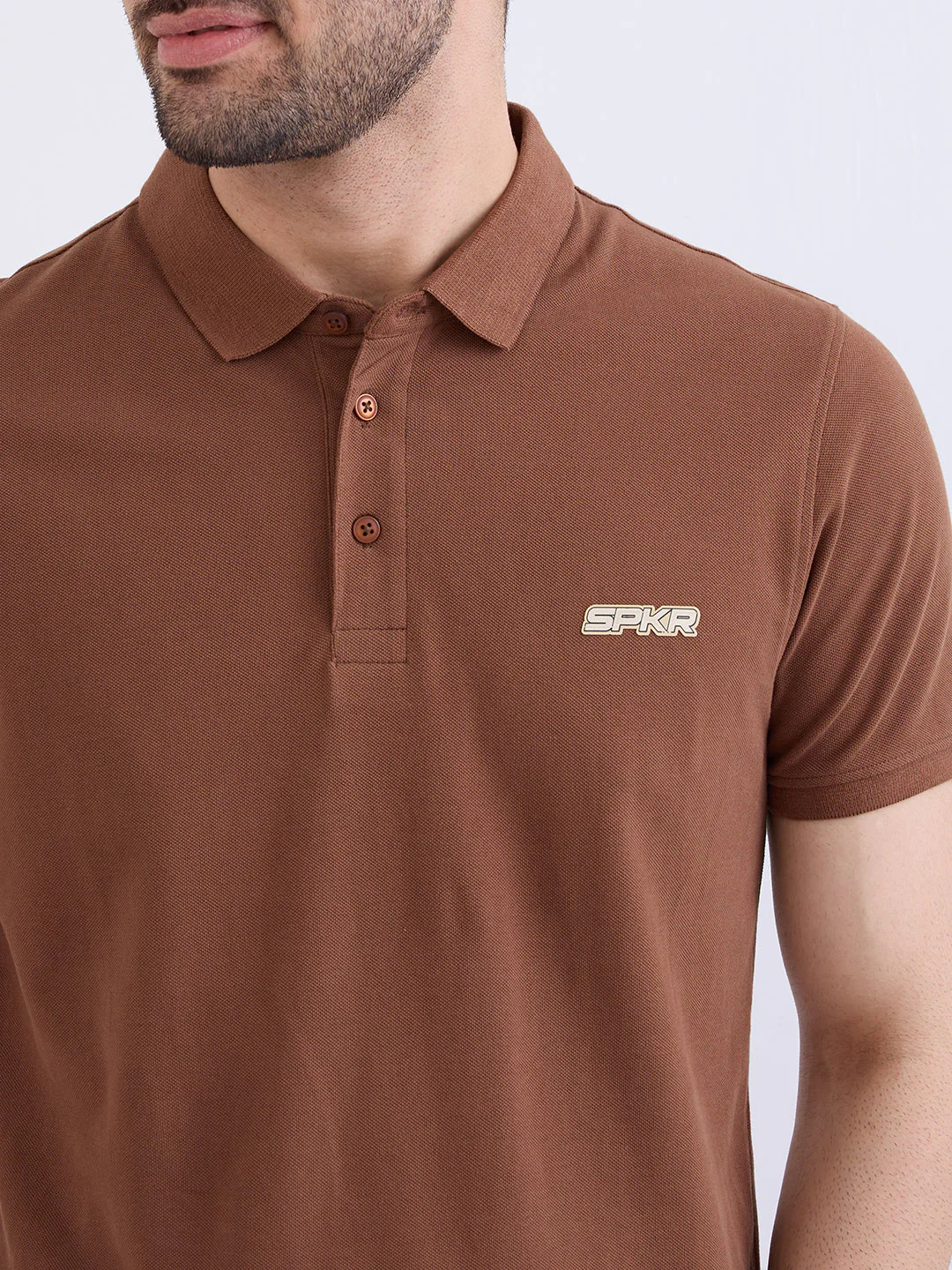 Men T-Shirt Brown Slim Fit - Image 6