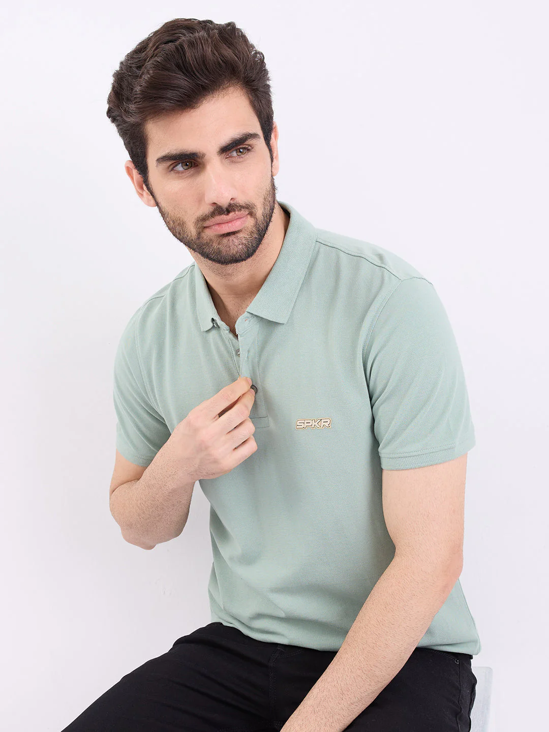 Men T-Shirt Green Slim Fit - Image 7