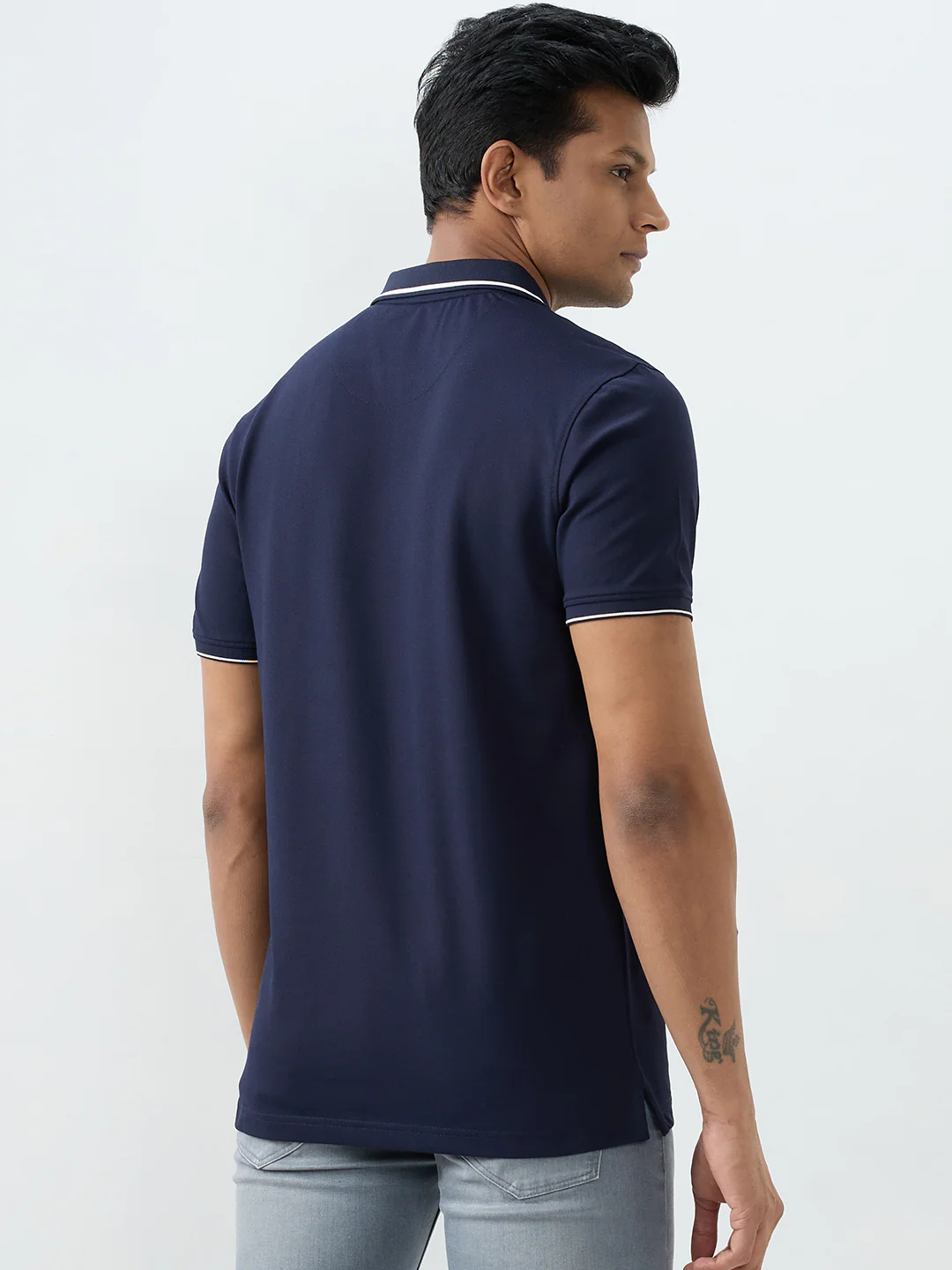 Men T-Shirt Blue Slim Fit - Image 4