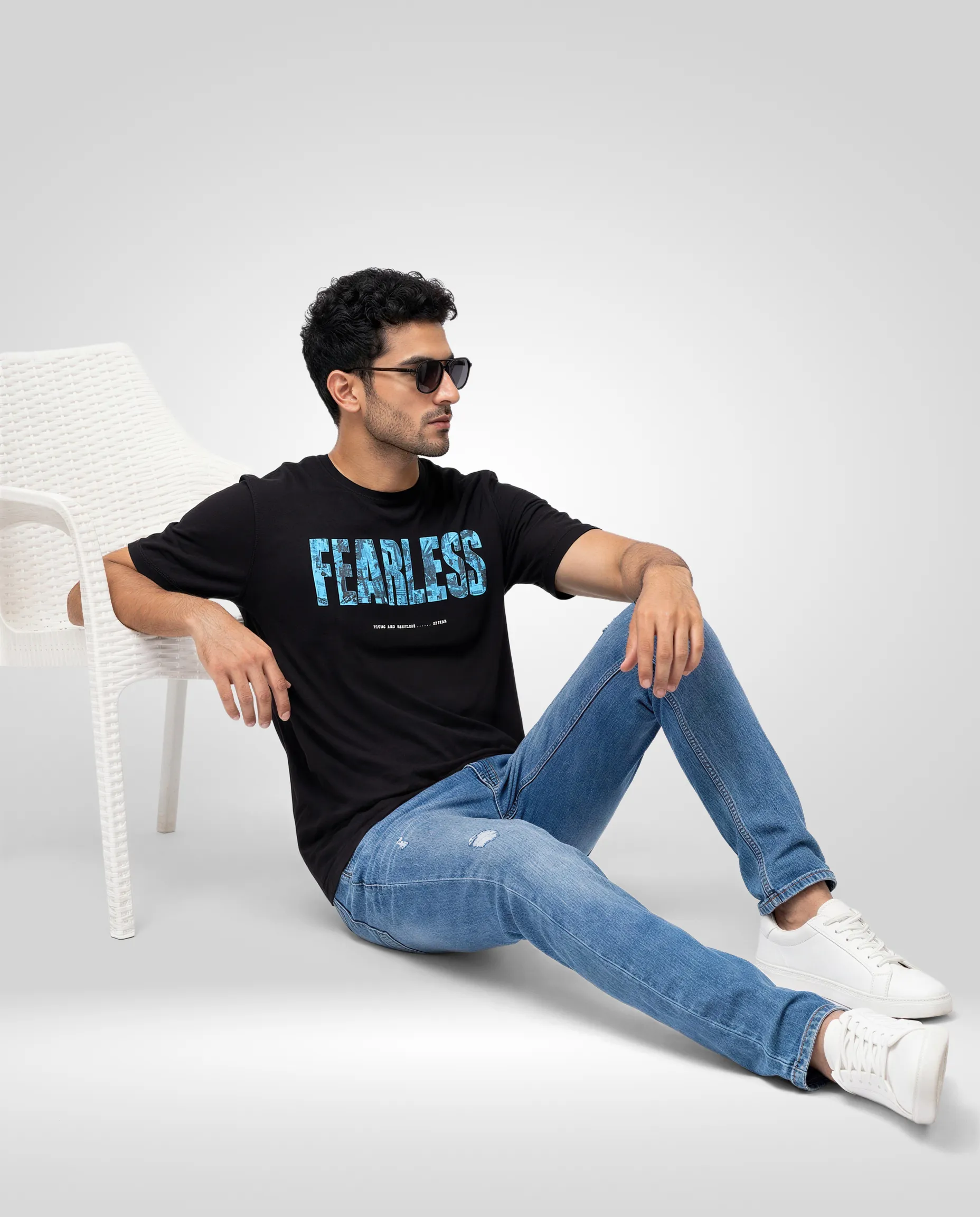 Men T-Shirt Graphic Black Regular Fit - Image 2