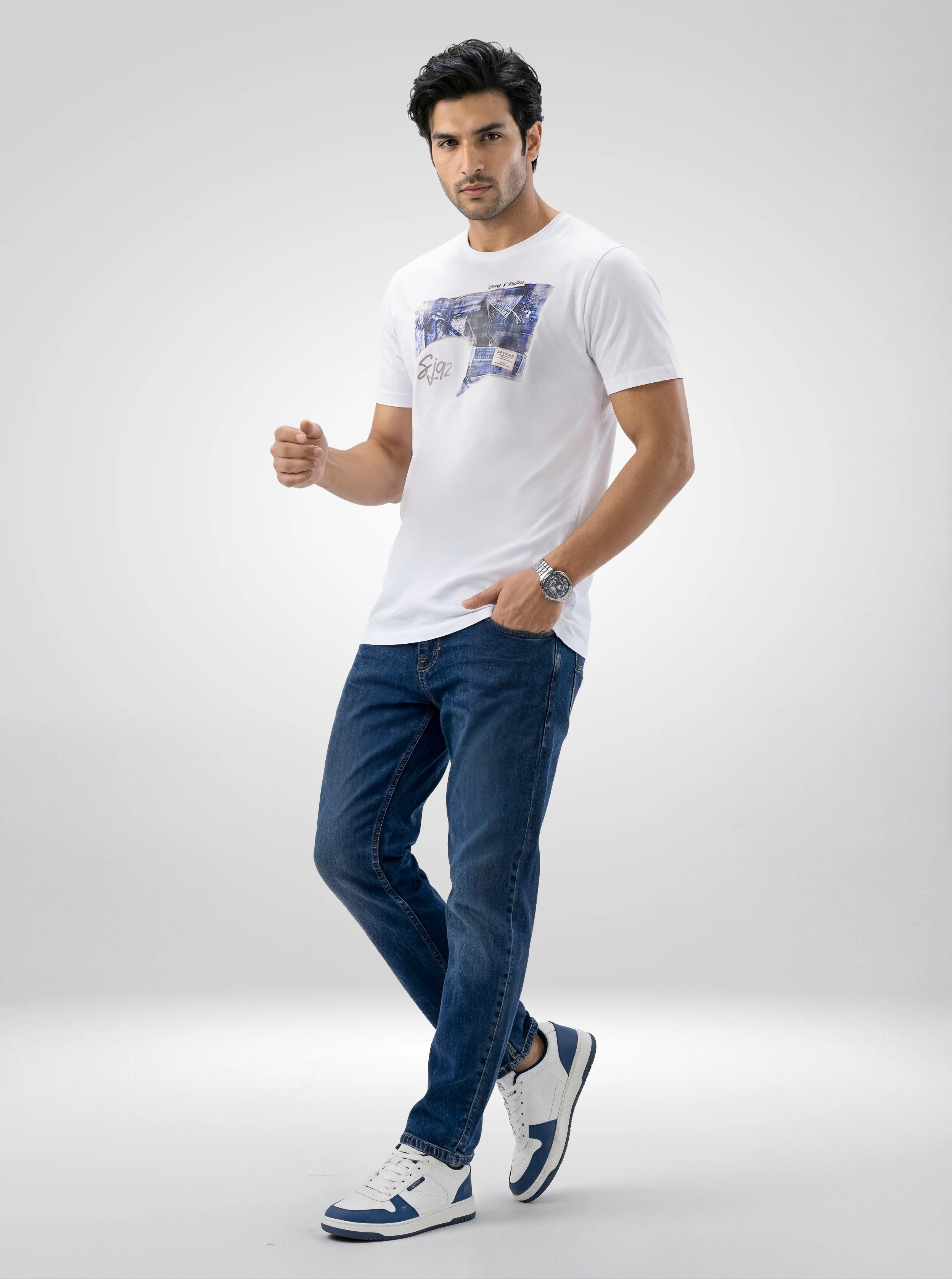 Men T-Shirt Graphic White Regular Fit - Image 2