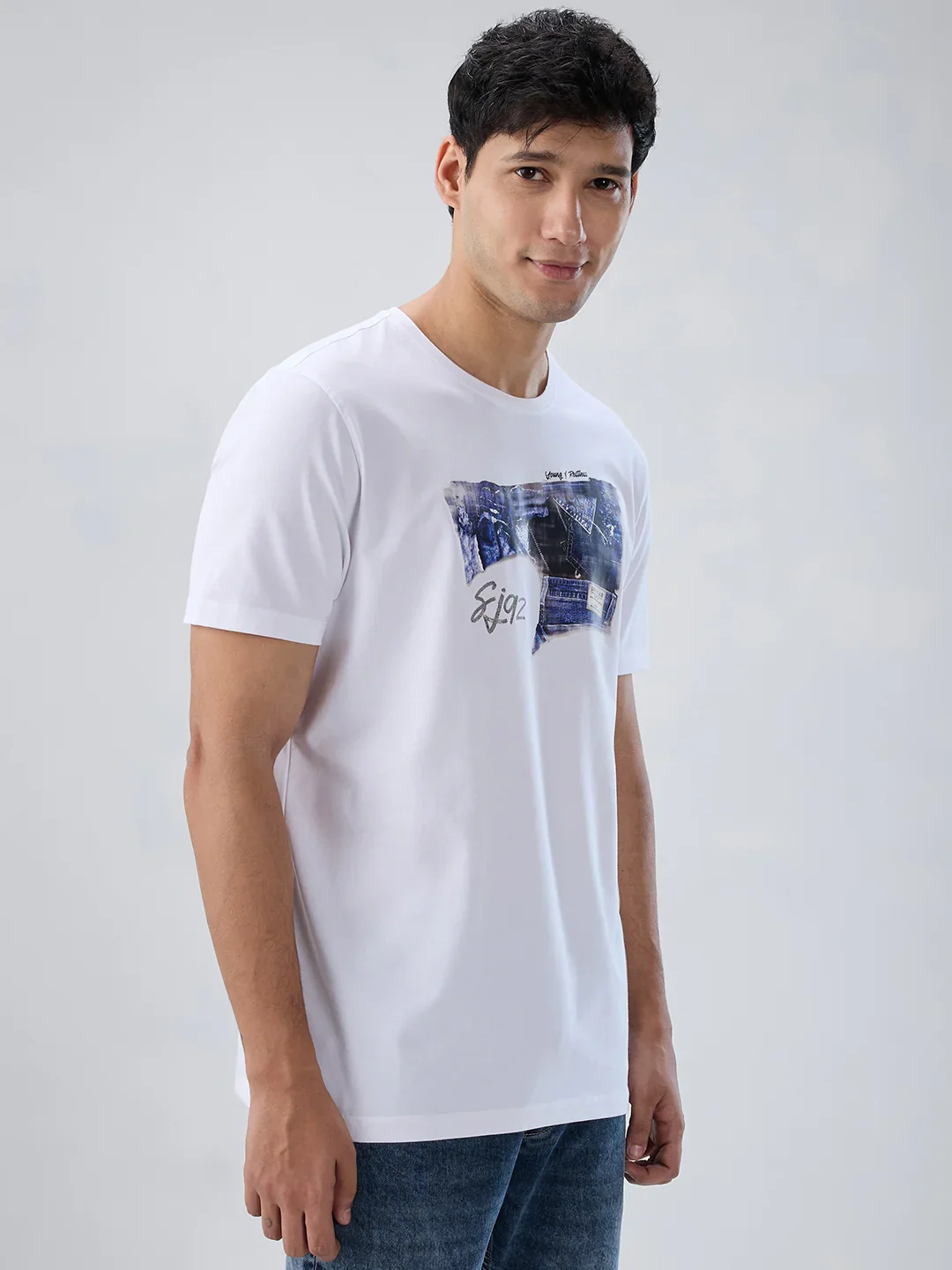 Men T-Shirt Graphic White Regular Fit - Image 3