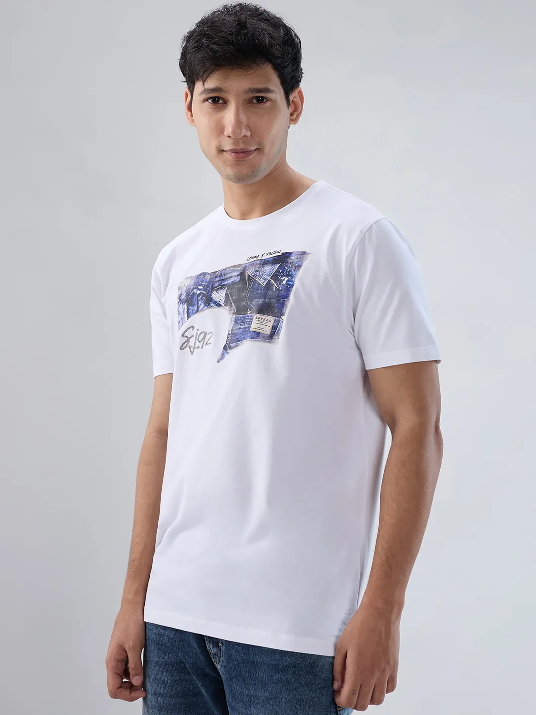 Men T-Shirt Graphic White Regular Fit - Image 4