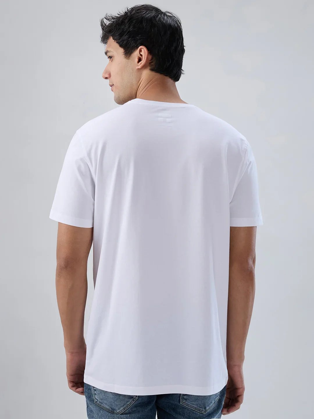 Men T-Shirt Graphic White Regular Fit - Image 5