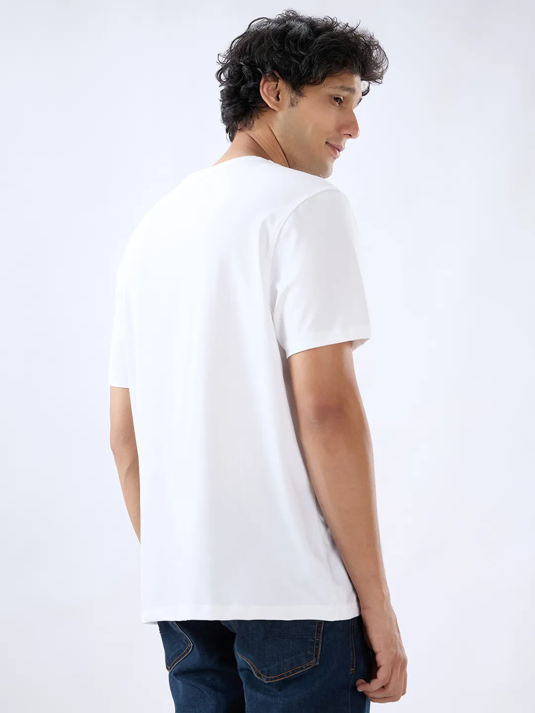 Men T-Shirt Graphic White Regular Fit - Image 5