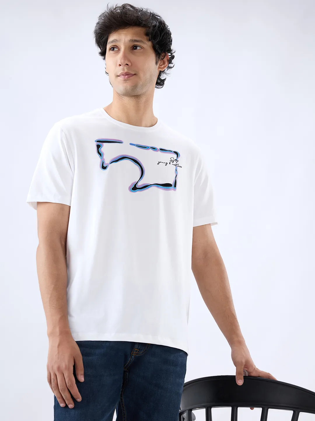Men T-Shirt Graphic White Regular Fit - Image 7