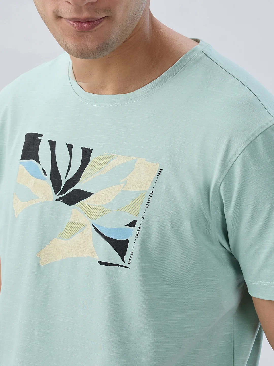 Men T-Shirt Graphic Green Regular Fit - Image 4
