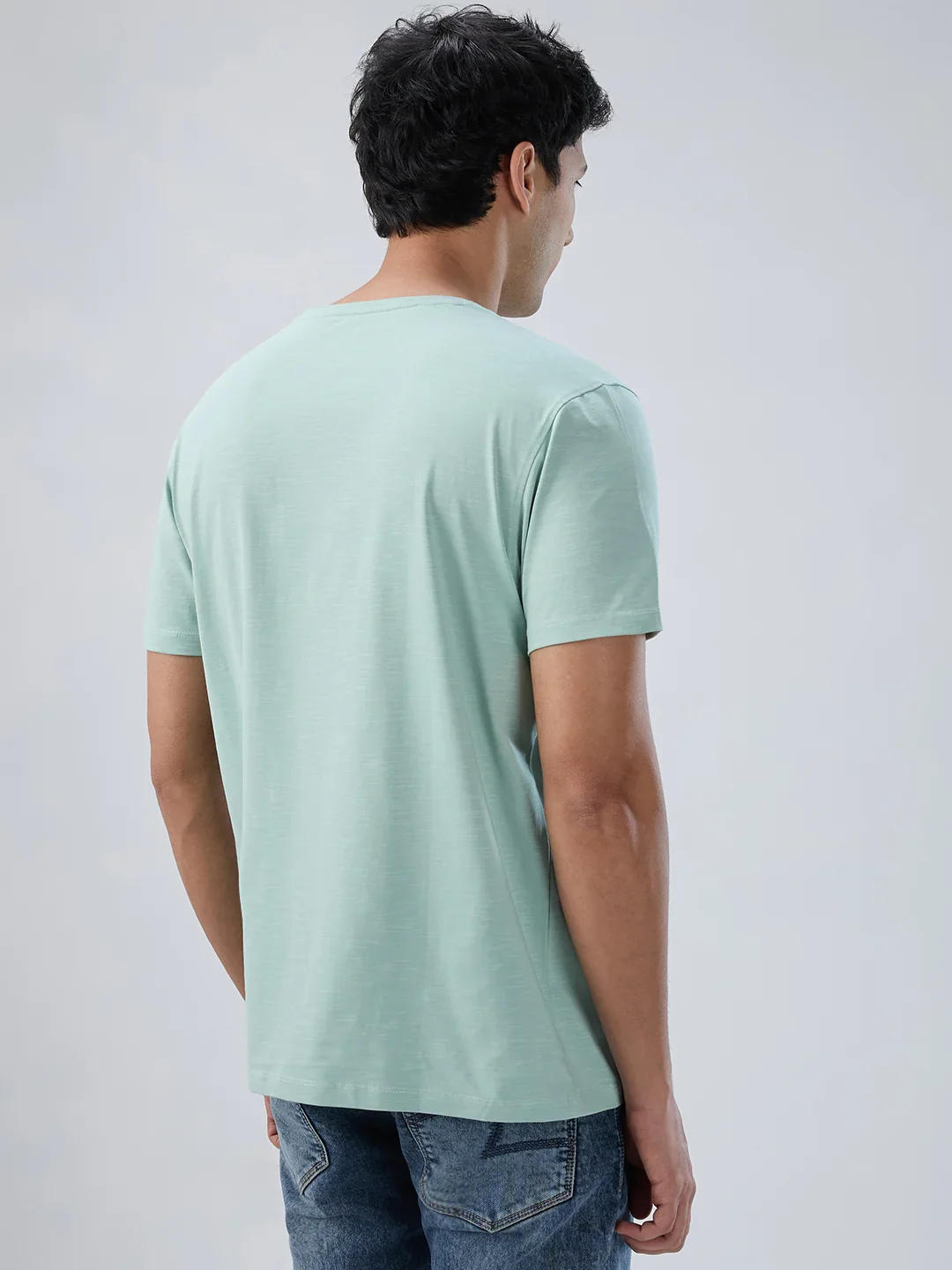 Men T-Shirt Graphic Green Regular Fit - Image 6