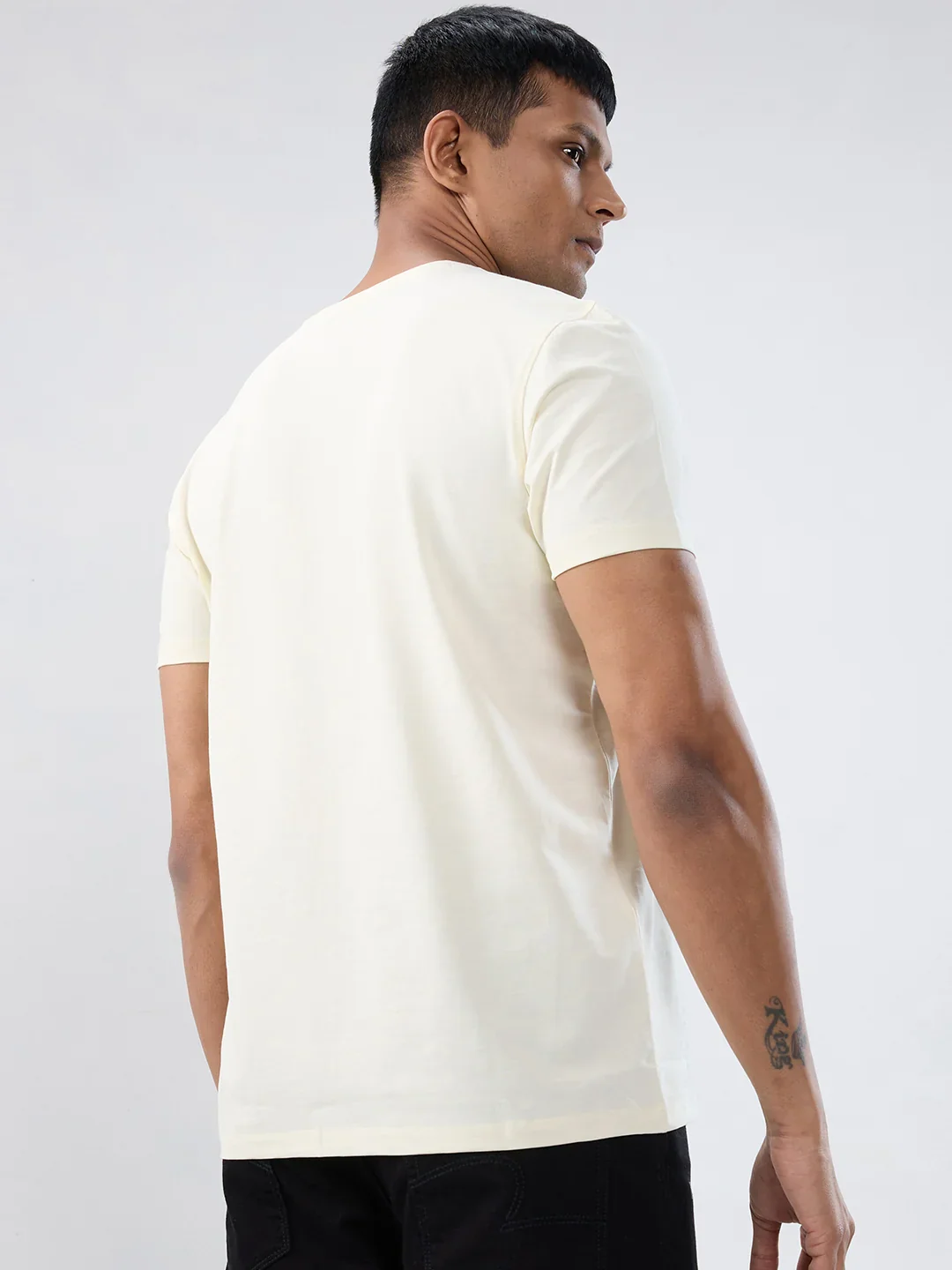 Men T-Shirt Graphic Off White Regular Fit - Image 6