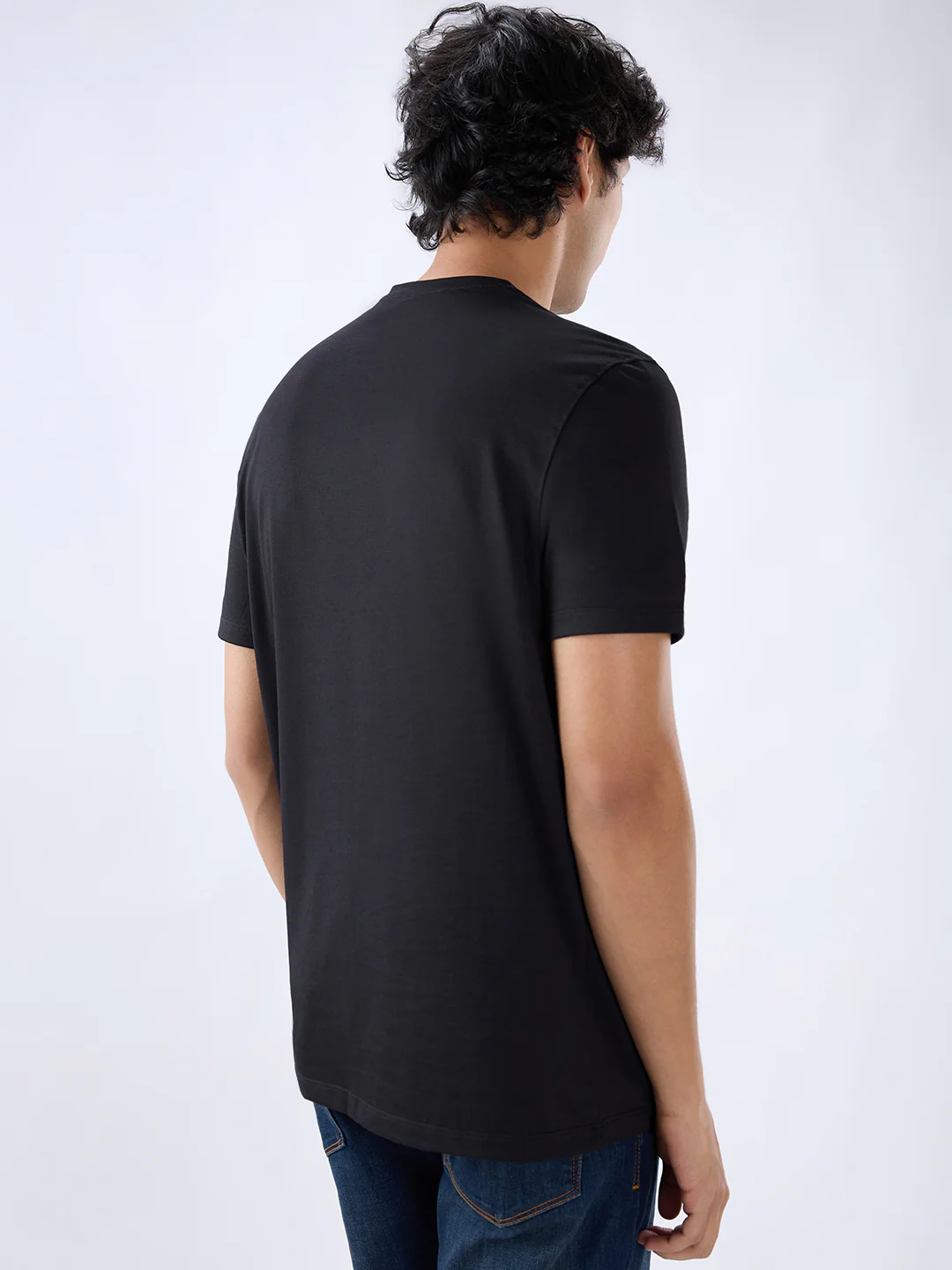 Men T-Shirt Graphic Black Regular Fit - Image 6