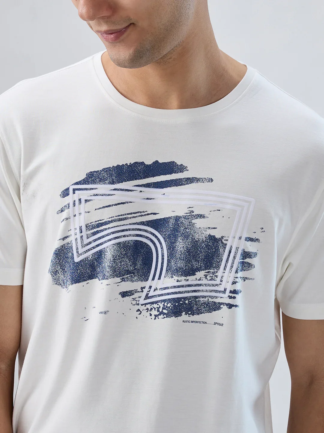 Men T-Shirt Graphic Off White Regular Fit - Image 4