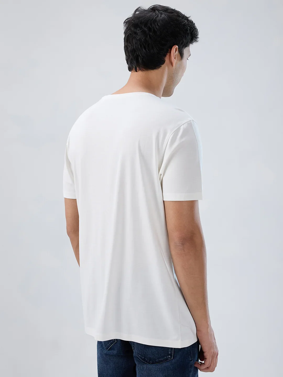 Men T-Shirt Graphic Off White Regular Fit - Image 6