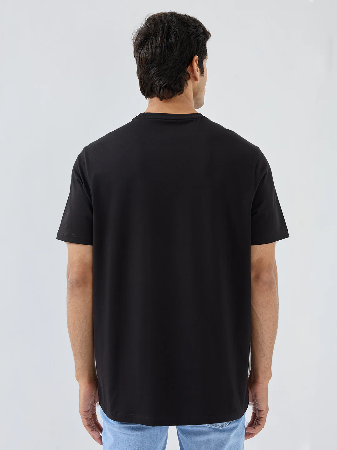 Men T-Shirt Graphic Black Regular Fit - Image 5