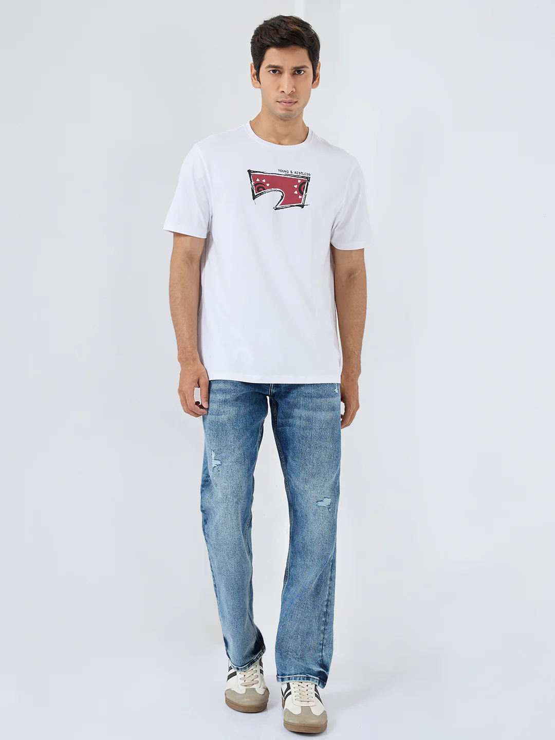 Men T-Shirt Graphic White Regular Fit - Image 2