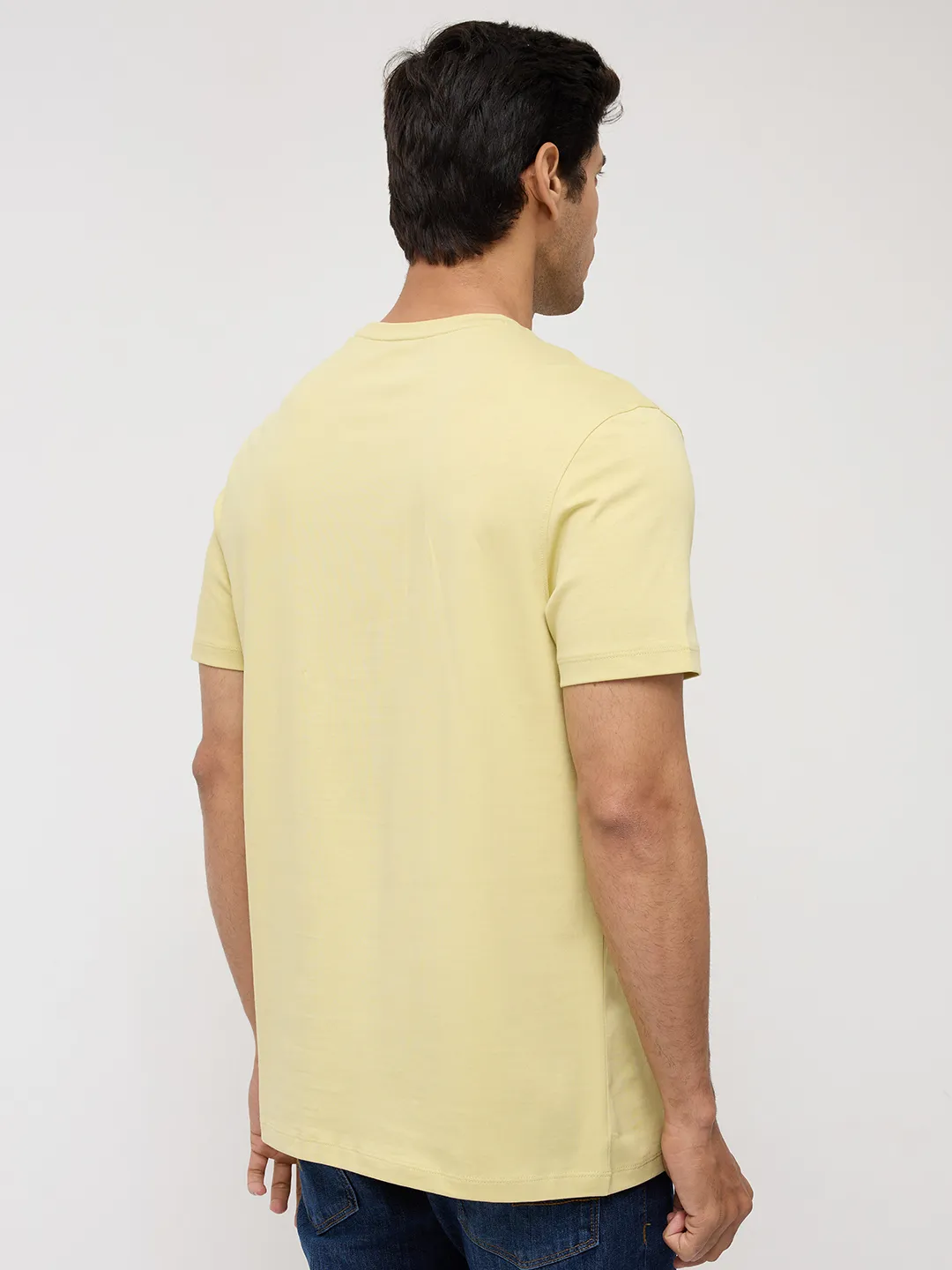 Men T-Shirt Graphic Yellow Regular Fit - Image 5