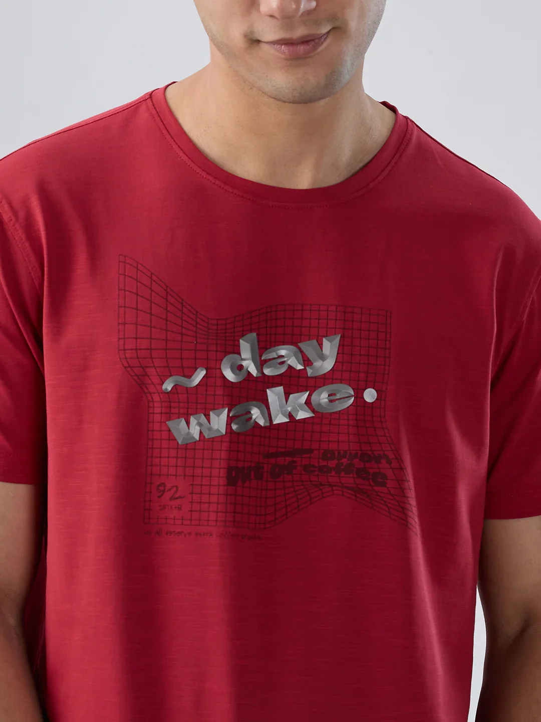 Men T-Shirt Graphic Red Regular Fit - Image 4
