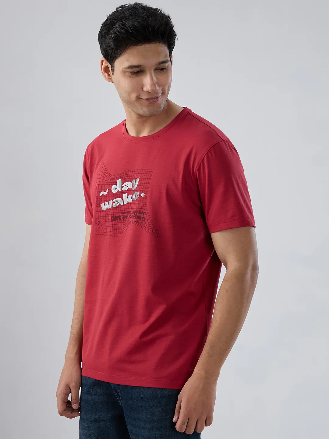 Men T-Shirt Graphic Red Regular Fit - Image 5