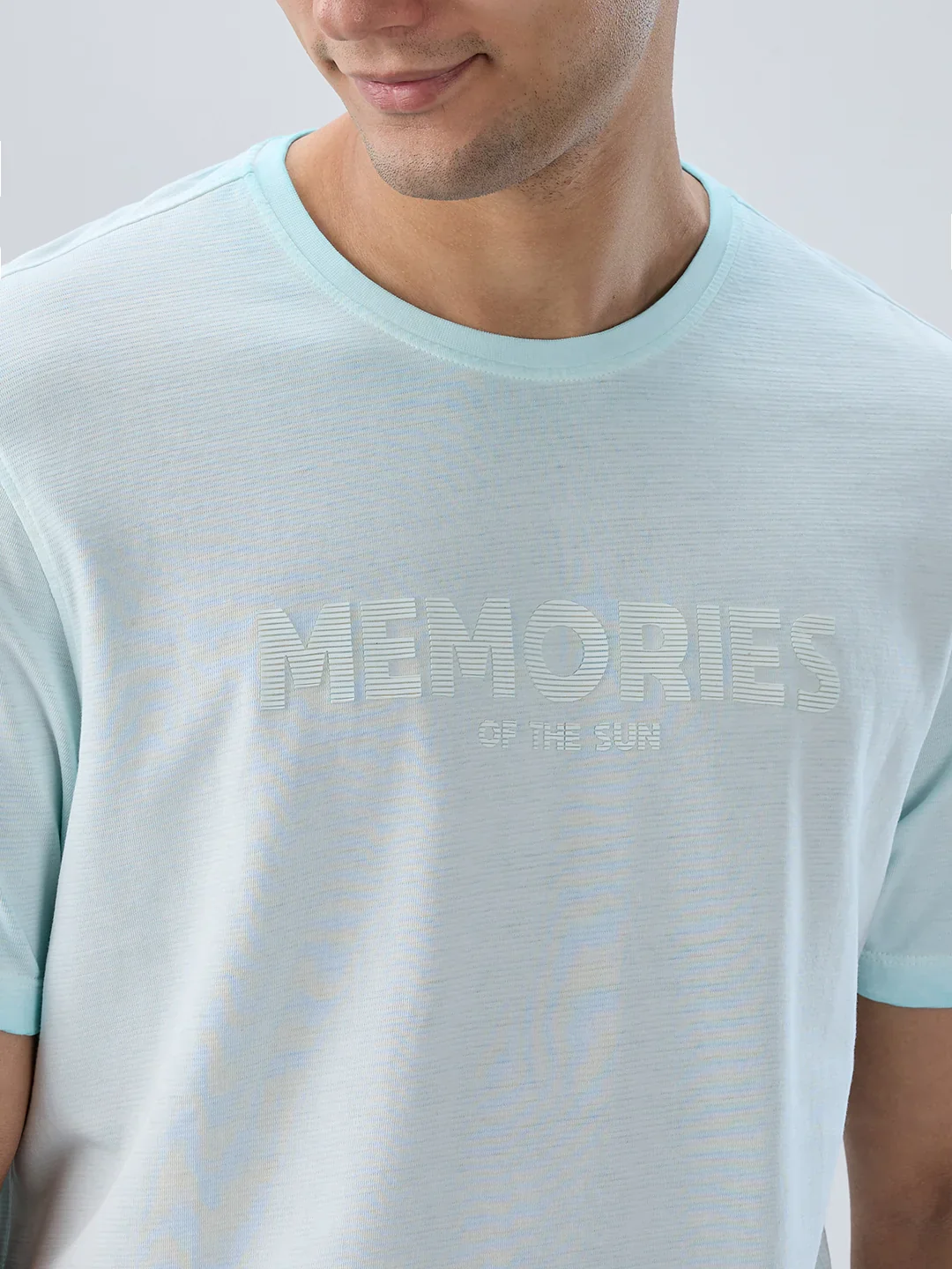 Men T-Shirt Graphic Blue Regular Fit - Image 4