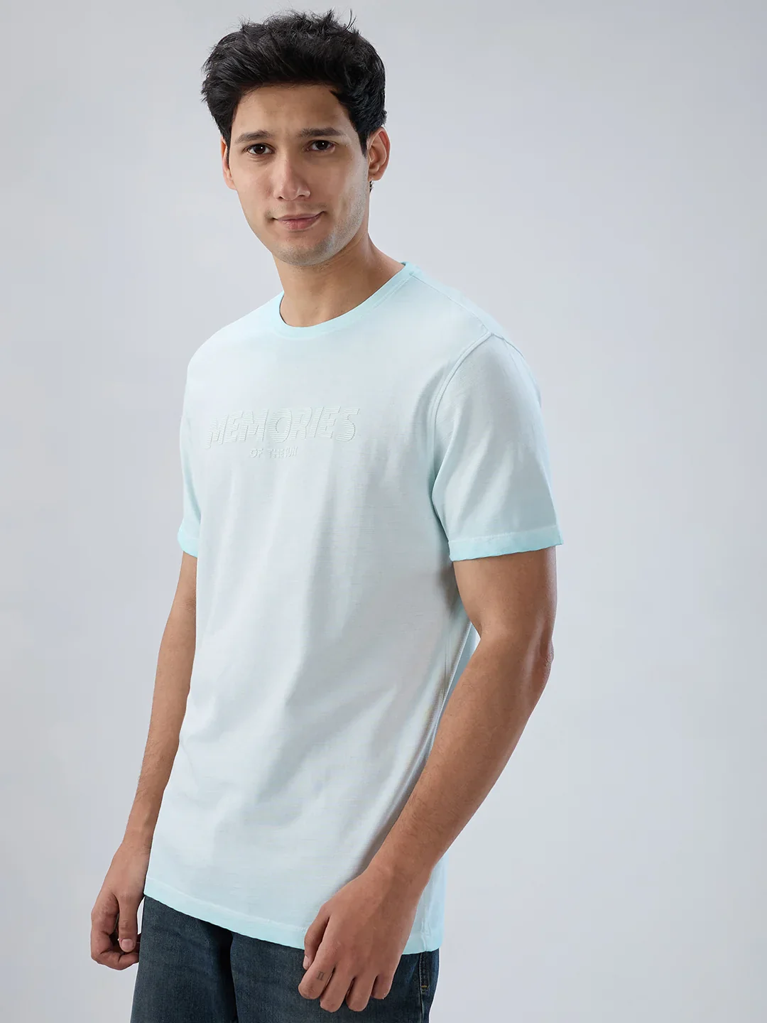 Men T-Shirt Graphic Blue Regular Fit - Image 5