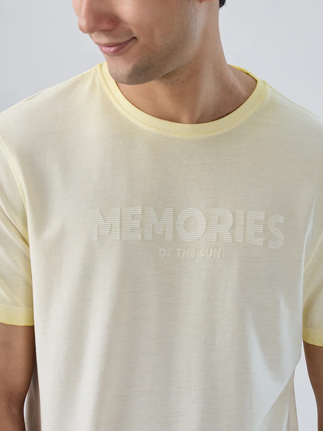 Men T-Shirt Graphic Yellow Regular Fit - Image 4