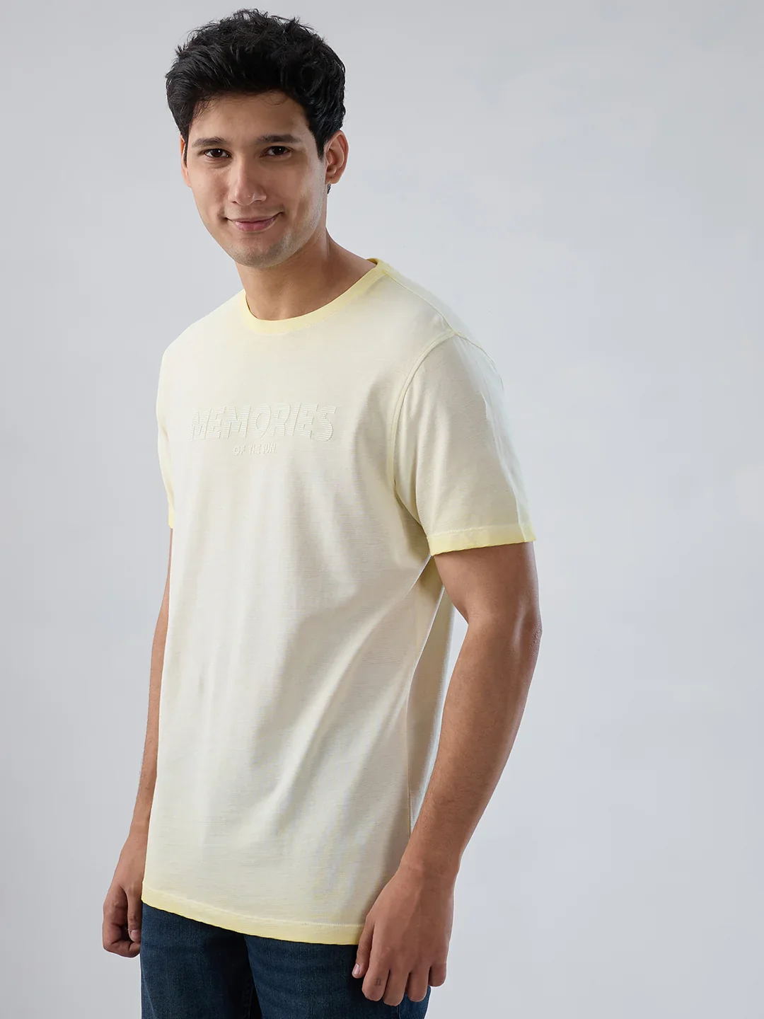 Men T-Shirt Graphic Yellow Regular Fit - Image 5